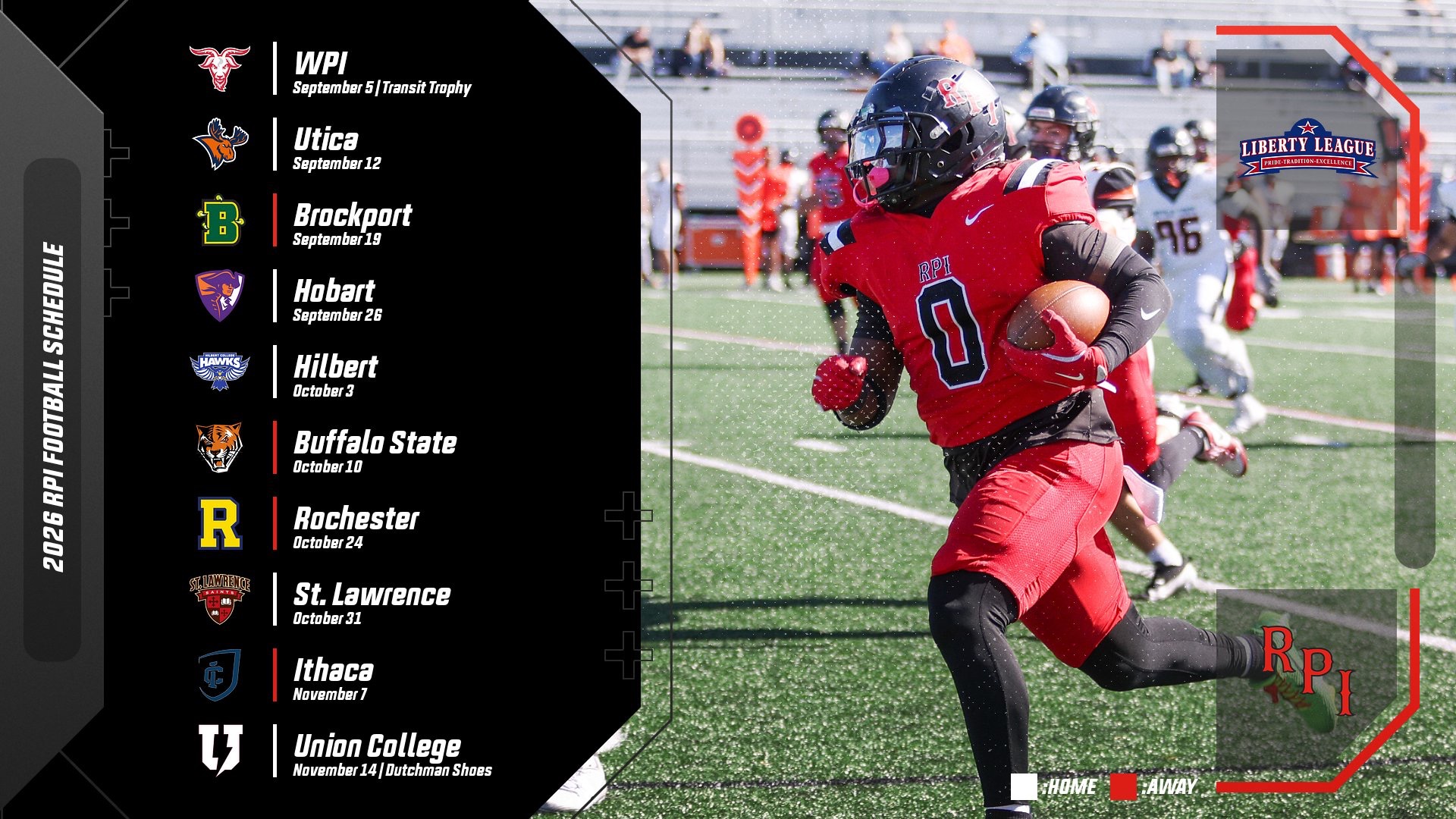 2026 RPI Football Schedule Graphic.