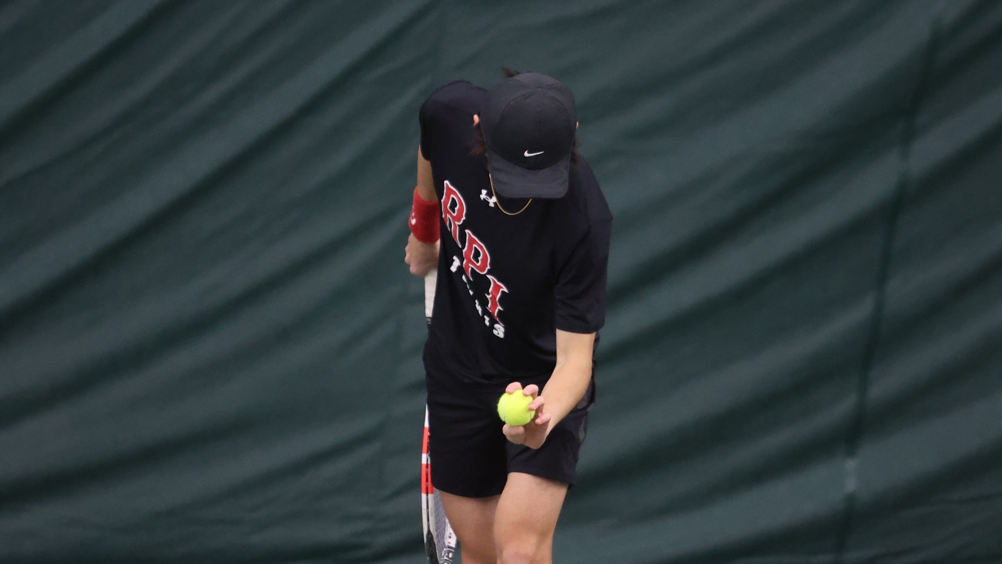 Tsubasa Okada of the RPI Men’s Tennis team in action versus Skidmore on Saturday April 4 2026 in Latham New York