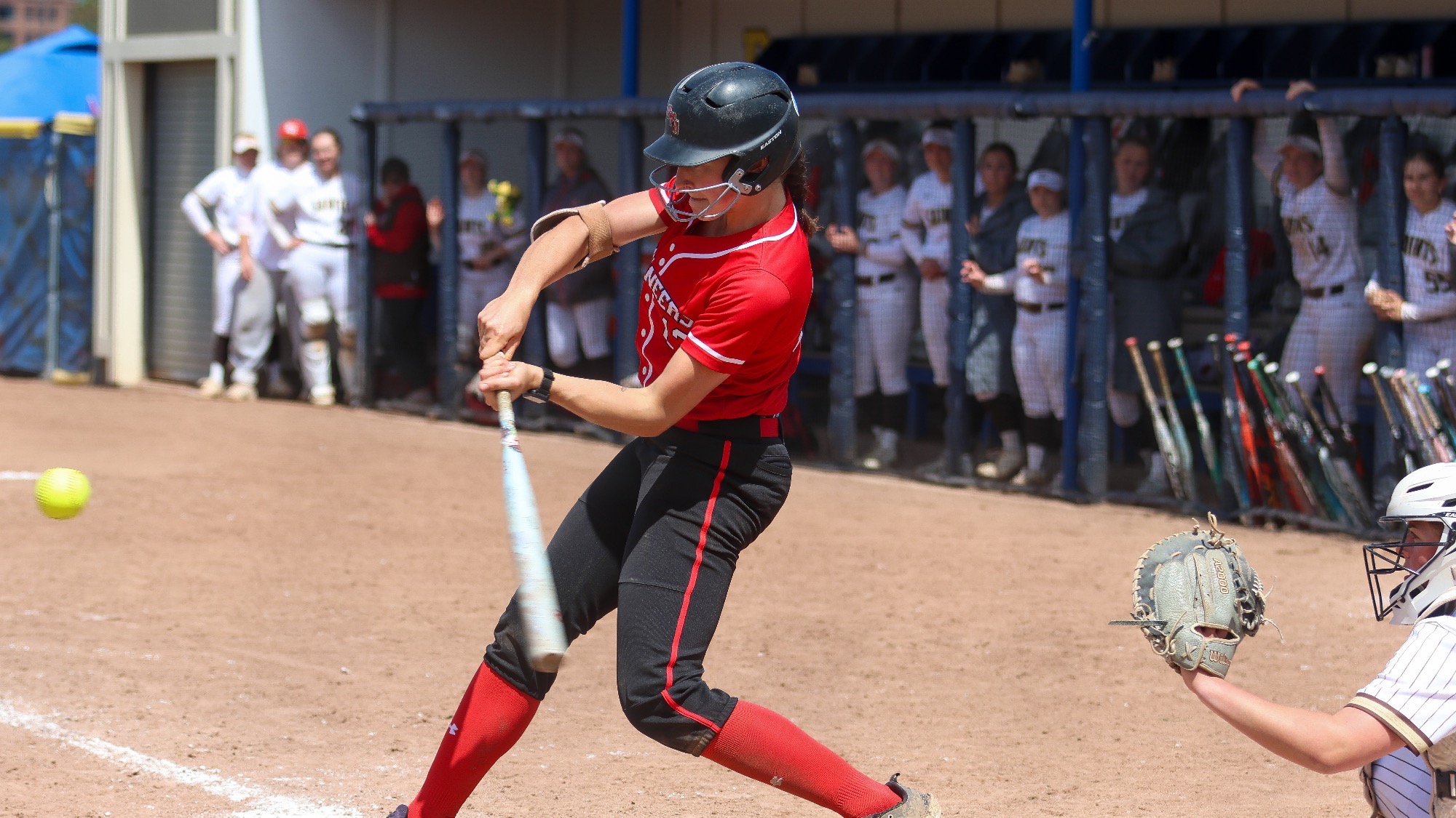 Callista Adorno of RPI Softball in action versus St. Lawrence on Friday, May 5, 2026 in Rochester, New York