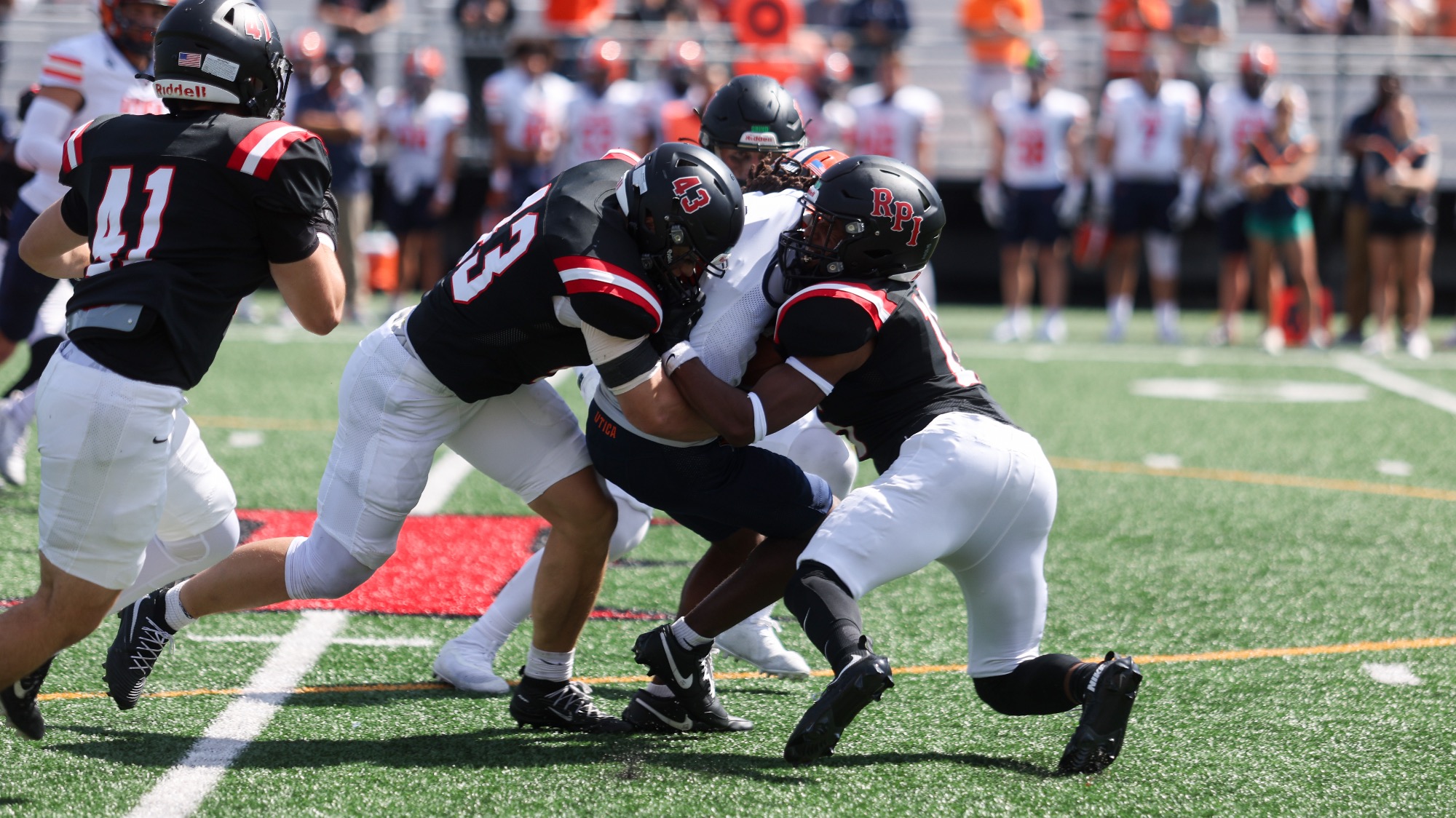 PJ Poknis of RPI Football in action versus Utica on Saturday, September 12, 2026 in Troy, New York.