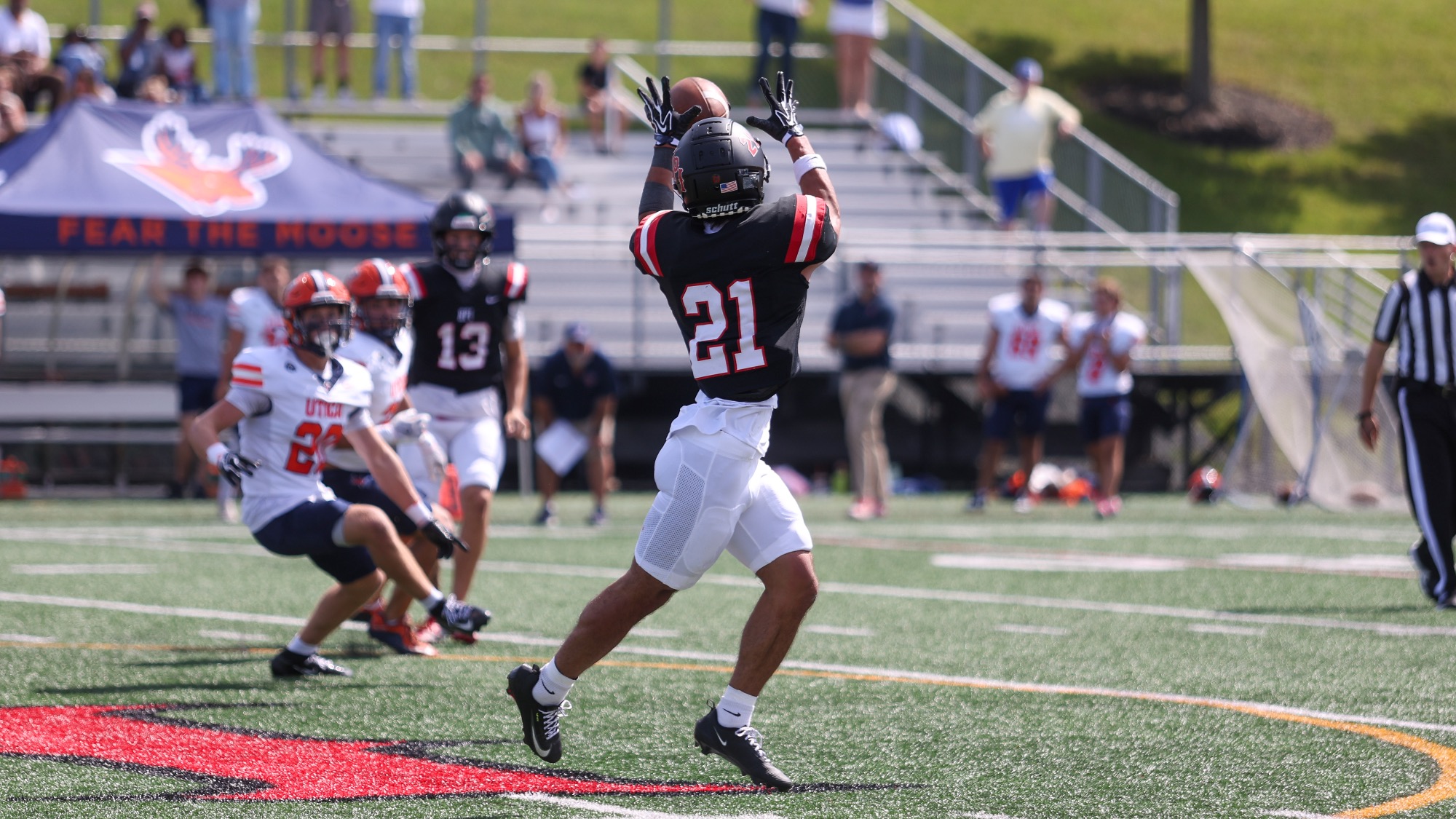 Adrien Gurung of RPI Football in action versus Utica on Saturday, September 12, 2026 in Troy, New York.