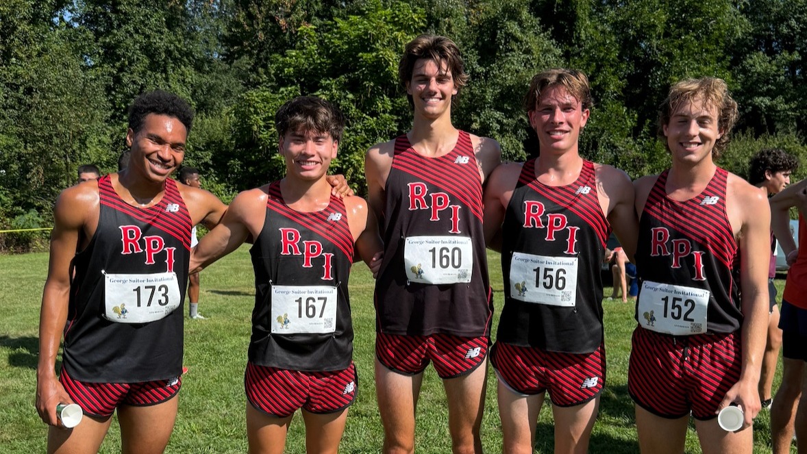 The RPI Men’s Cross Country team in action at the George Suitor Invitational at Trinity College on Saturday, September 12 2026 in Hartford, Connecticut