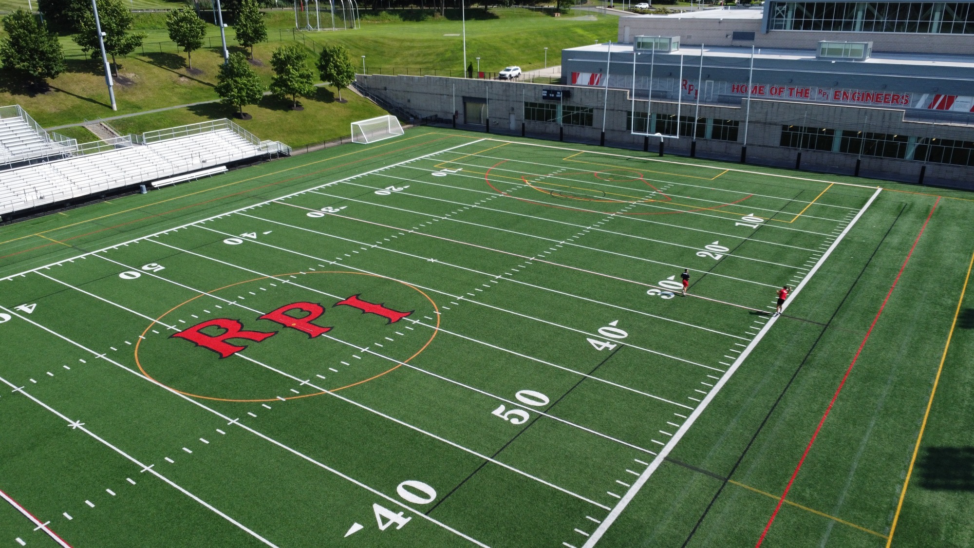 Overhead view of ECAV Stadium at Rensselaer Polytechnic Institute