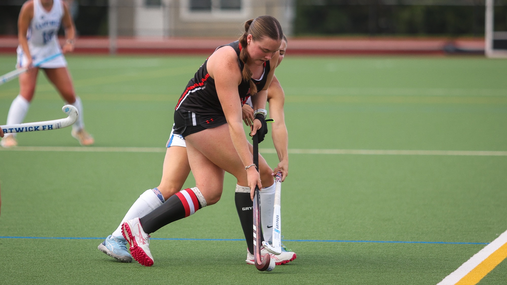 Sophia Brown of RPI Field Hockey in action versus Hartwick on Friday September 4 2026 in Troy New York.