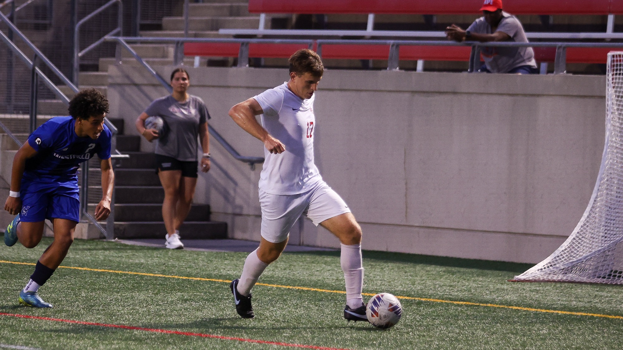 Noah Gregory of RPI Men's Soccer in action versus Westfield on Friday September 4 2026 in Troy New York.