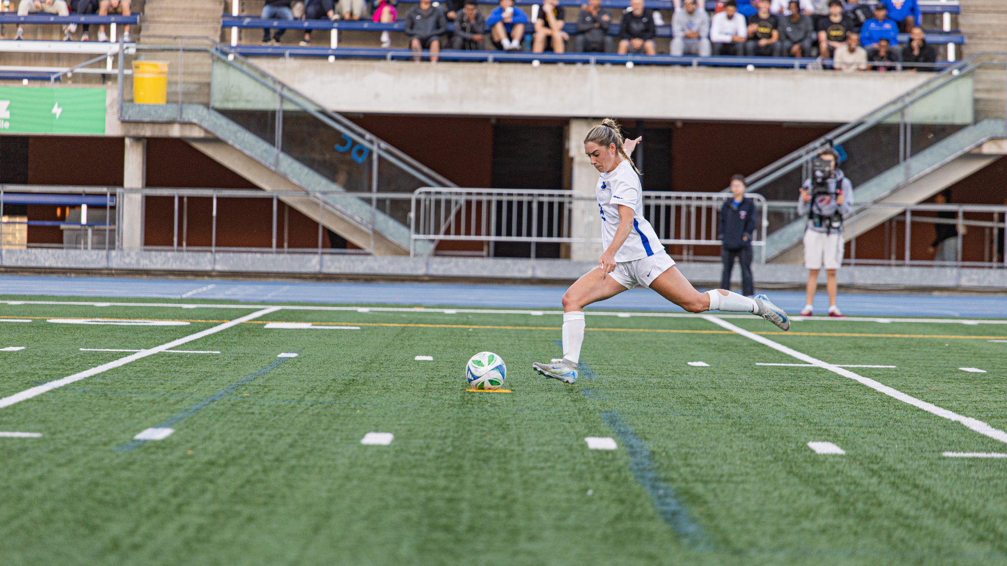 Taylor Fazzari takes a penalty kick