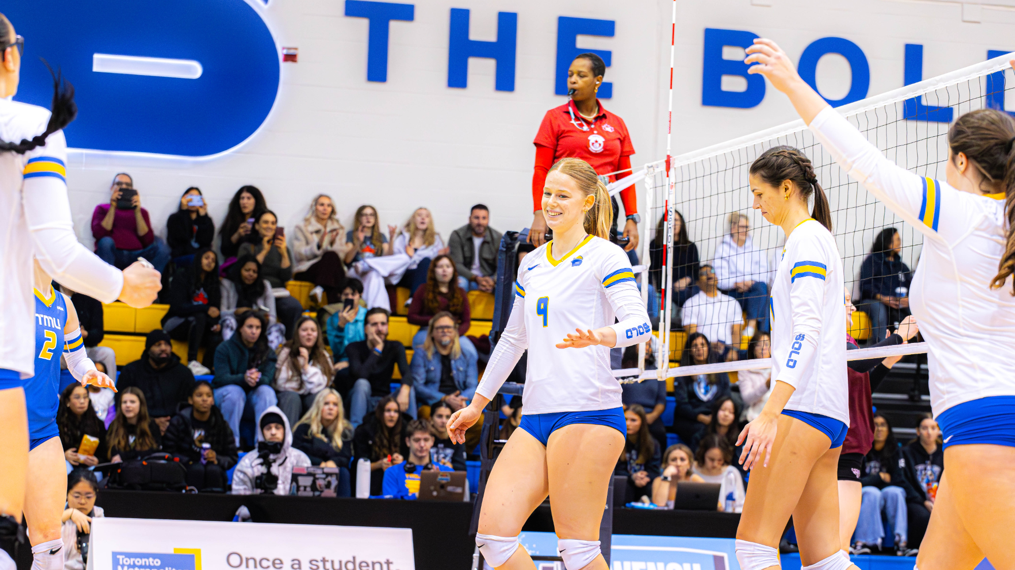 Darcie Buchanan celebrates after winning a point