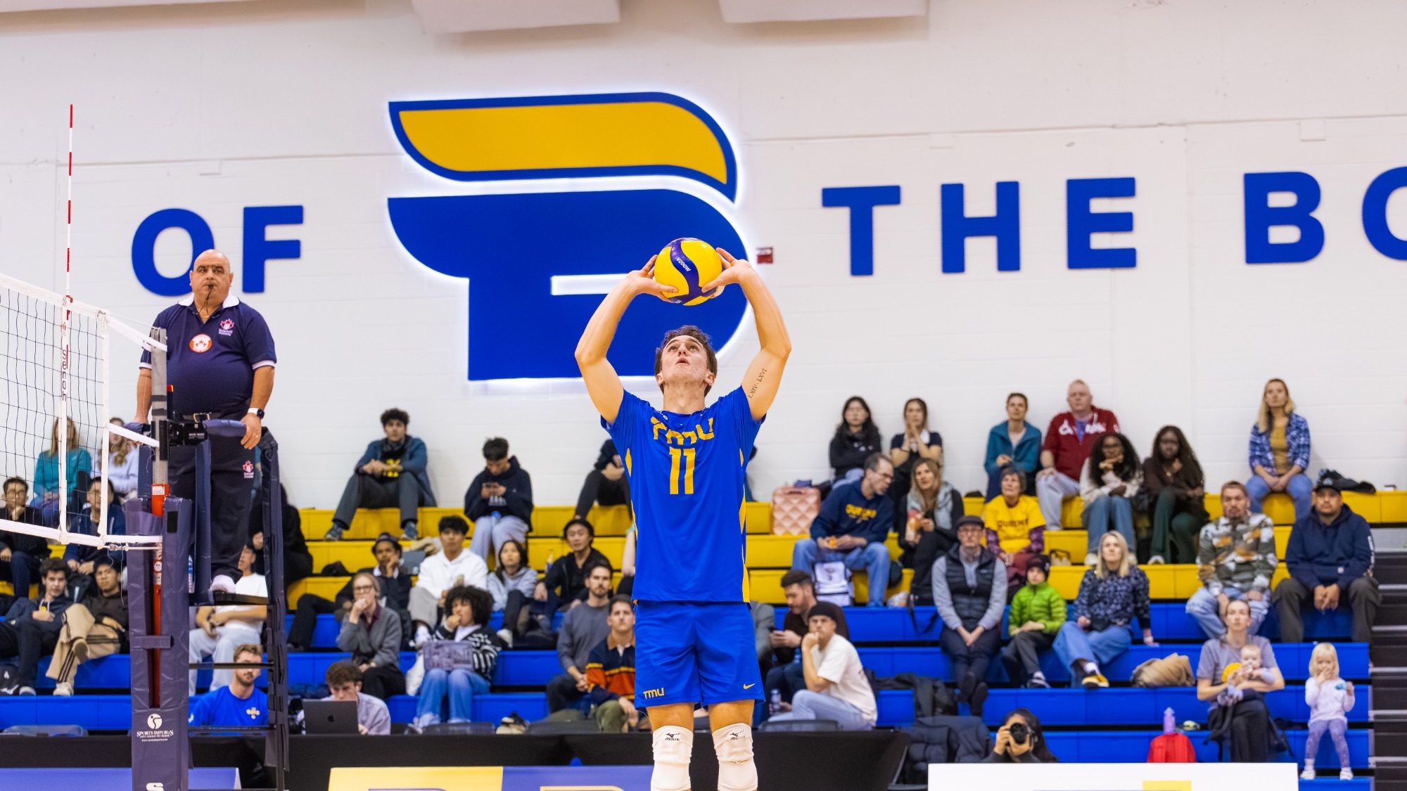 Declan Dunn sets the ball