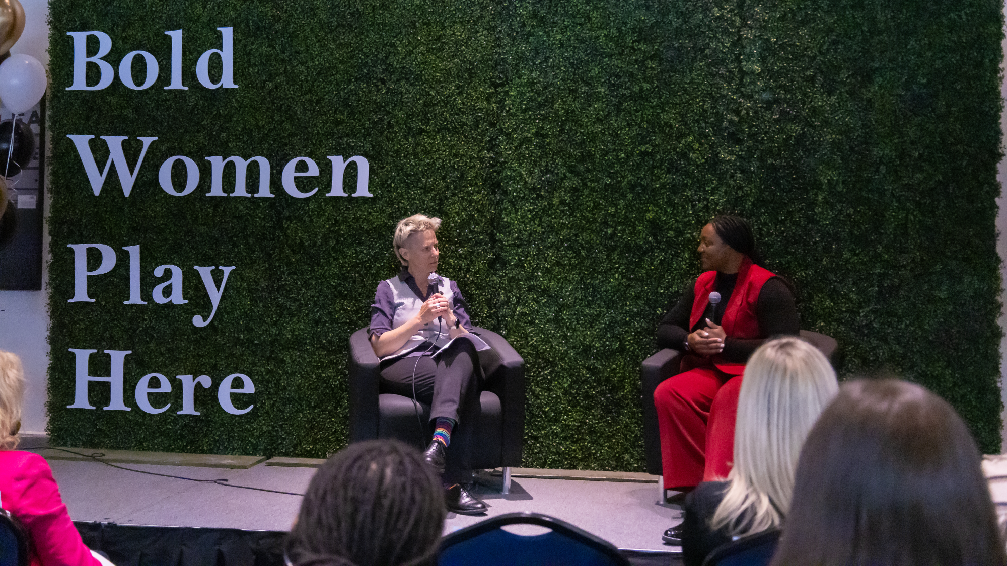 Toronto Tempo General Manager Monica Wright Rogers Chats With TMU Vice Provost, Students, Jen McMillen at the Bold Women Giving Collective Launch Event