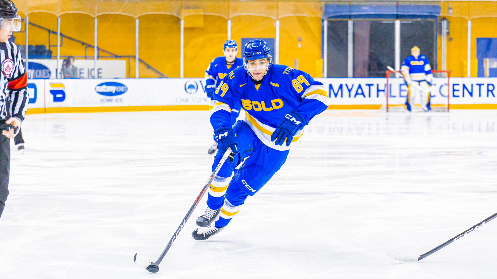 Marko Djordjevic skates with the puck