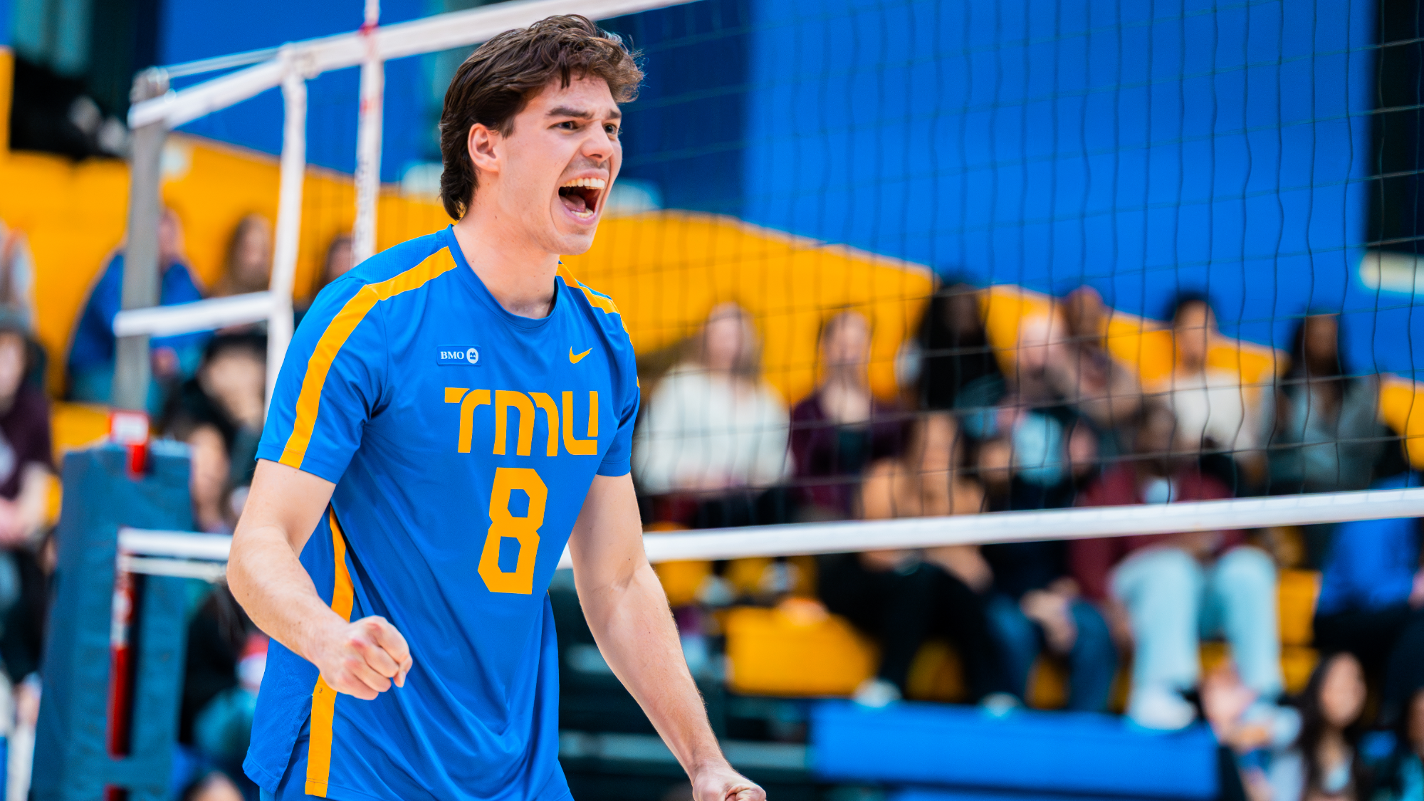 Riley Donovan celebrates after winning a point.