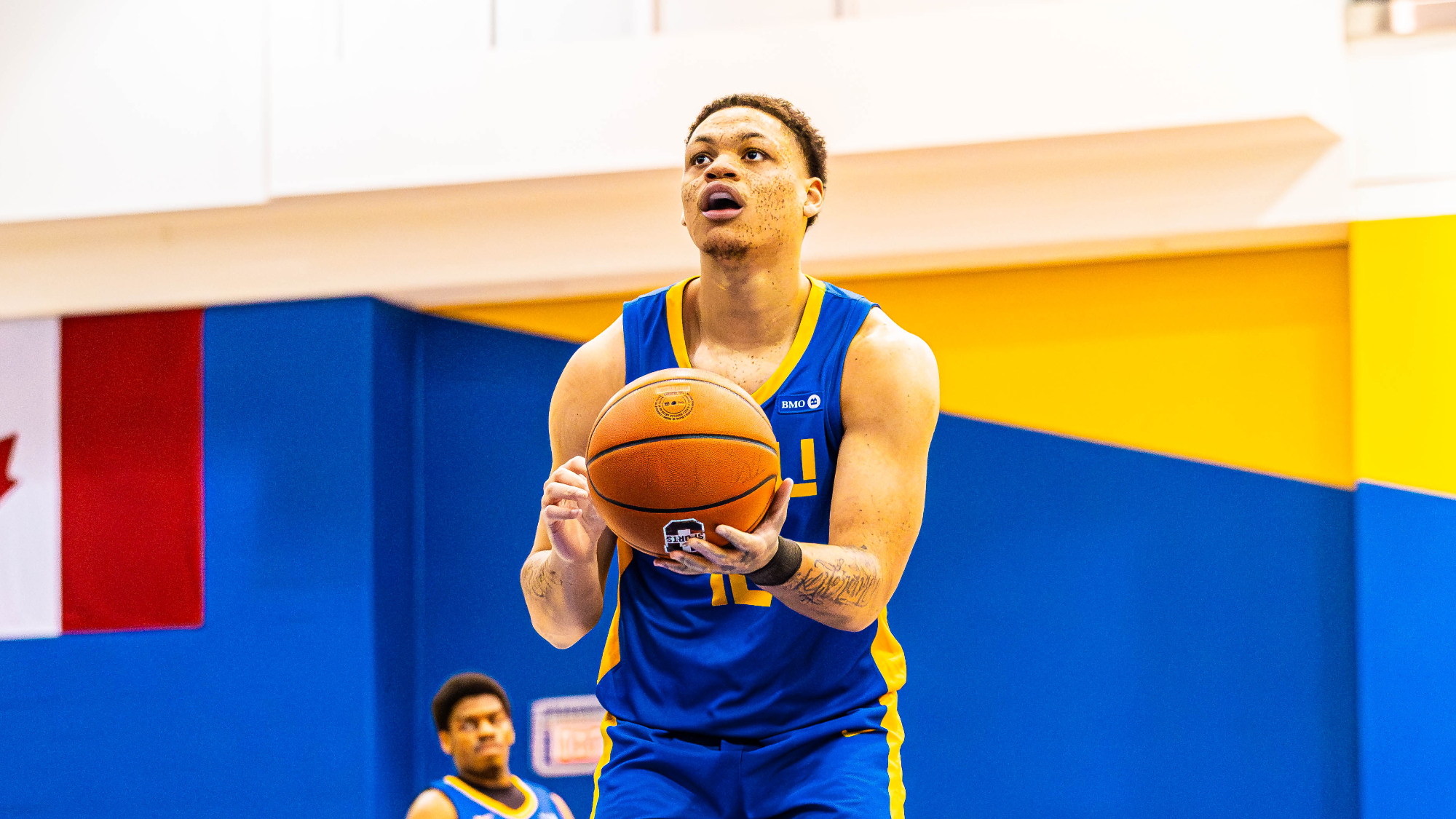Aaron Rhooms shoots a free throw