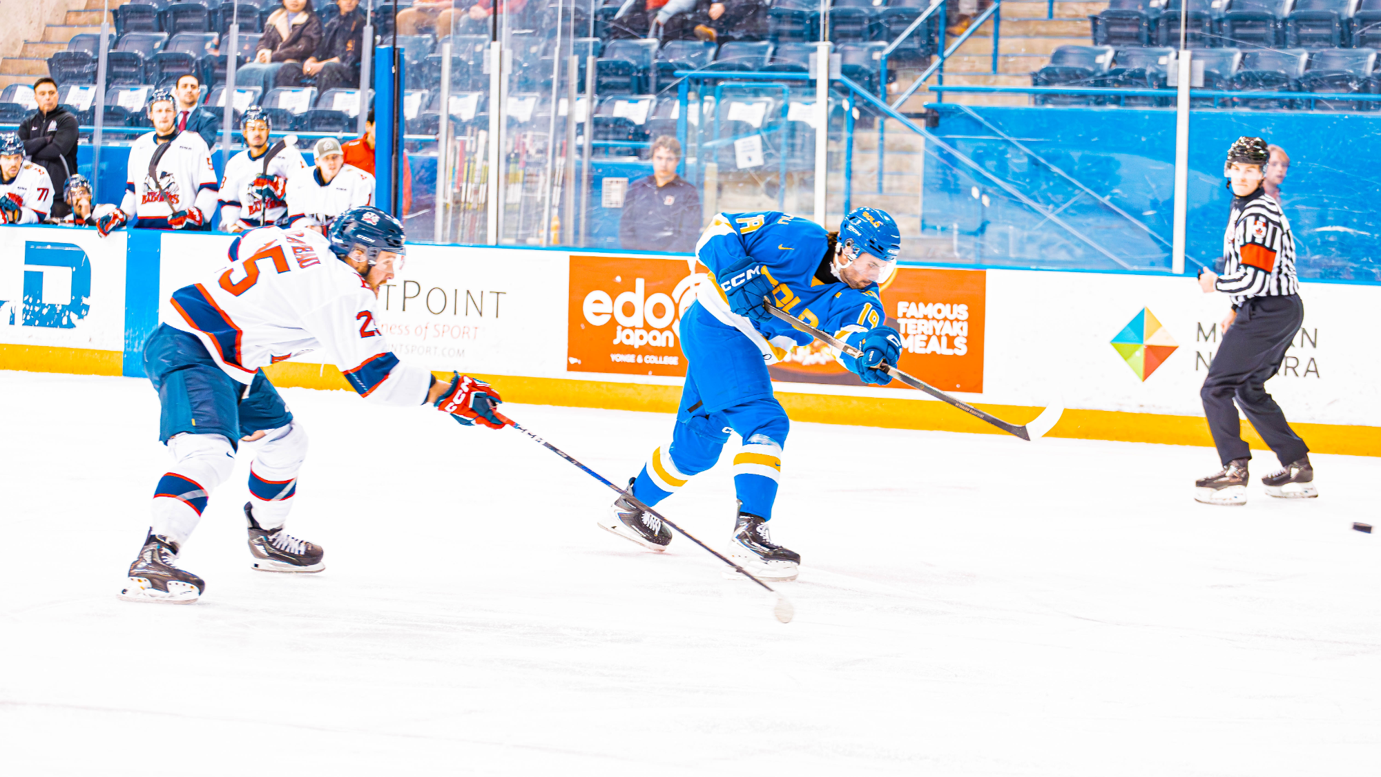 Brock McLeod shoots first goal of playoffs