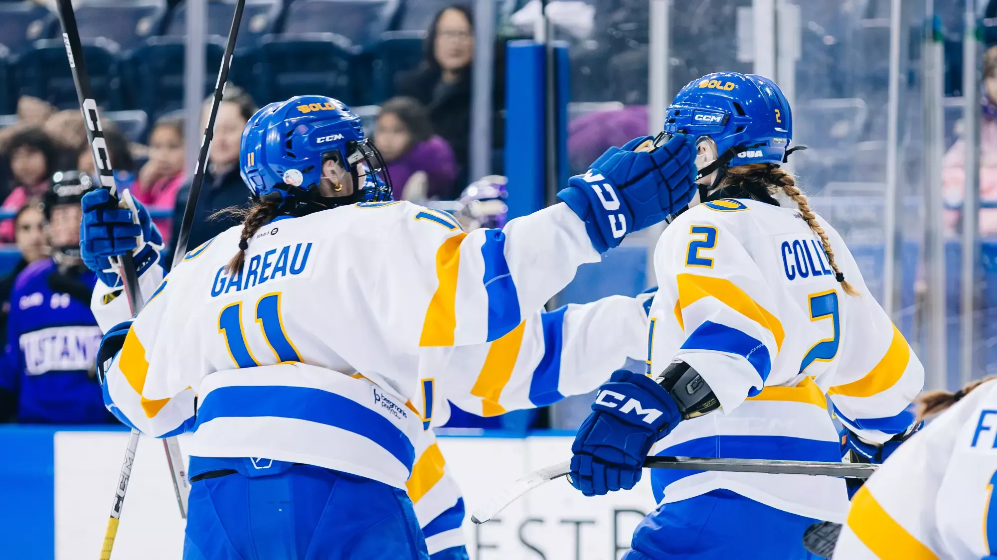 Gaby Gareau celebrates after scoring a goal