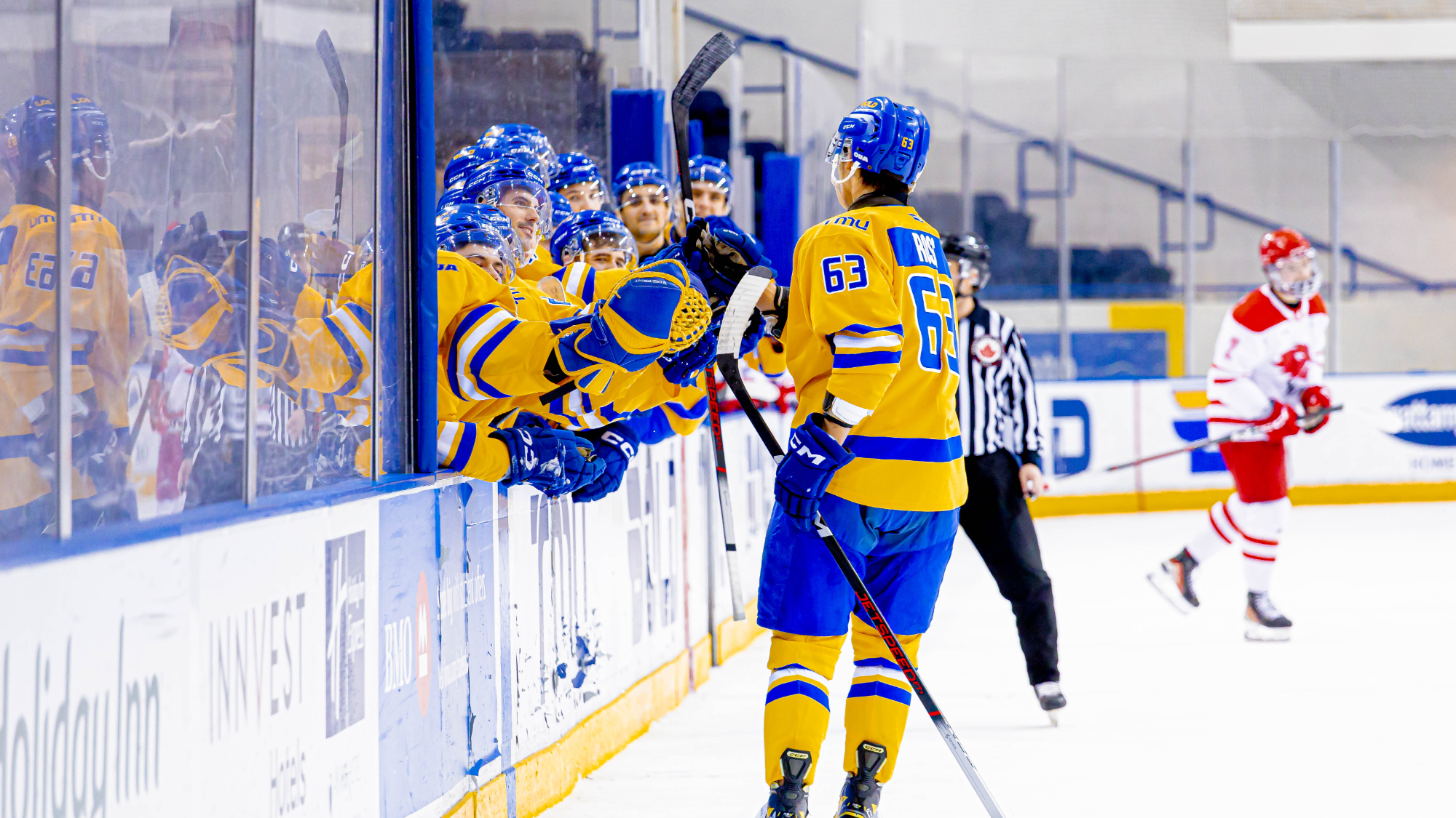 Liam Ross after scoring goal