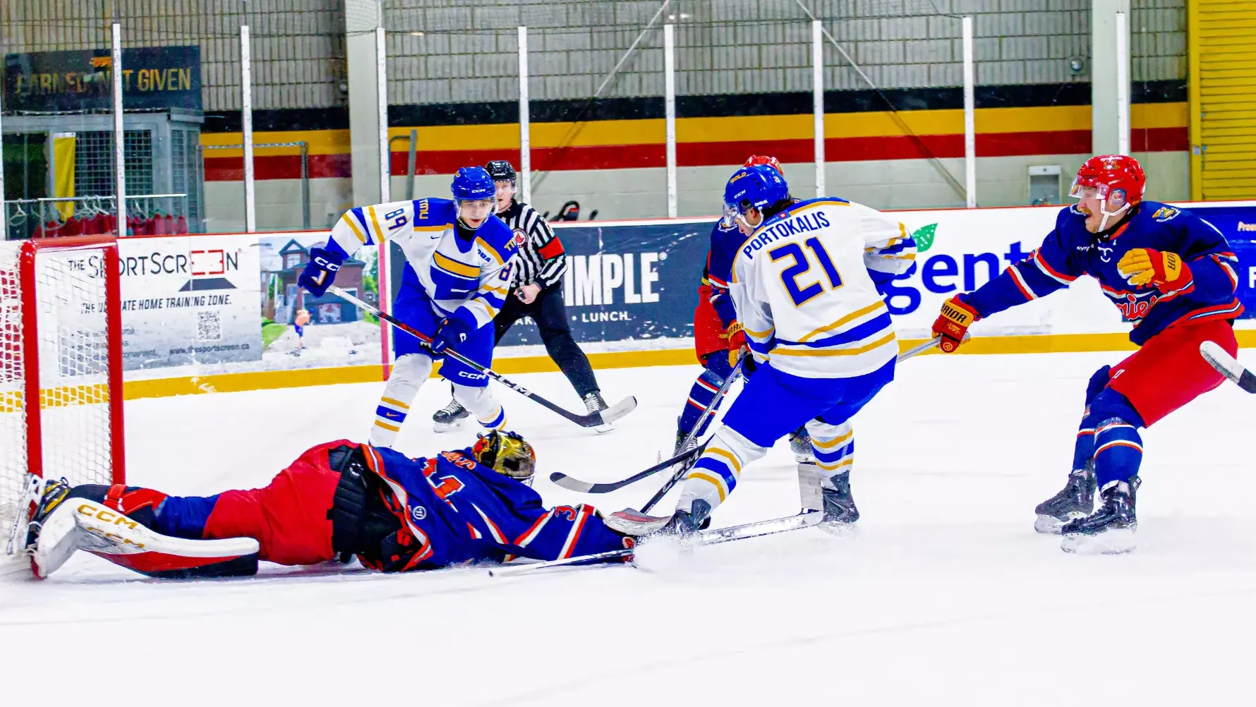 Will Portokalis just before scoring a goal