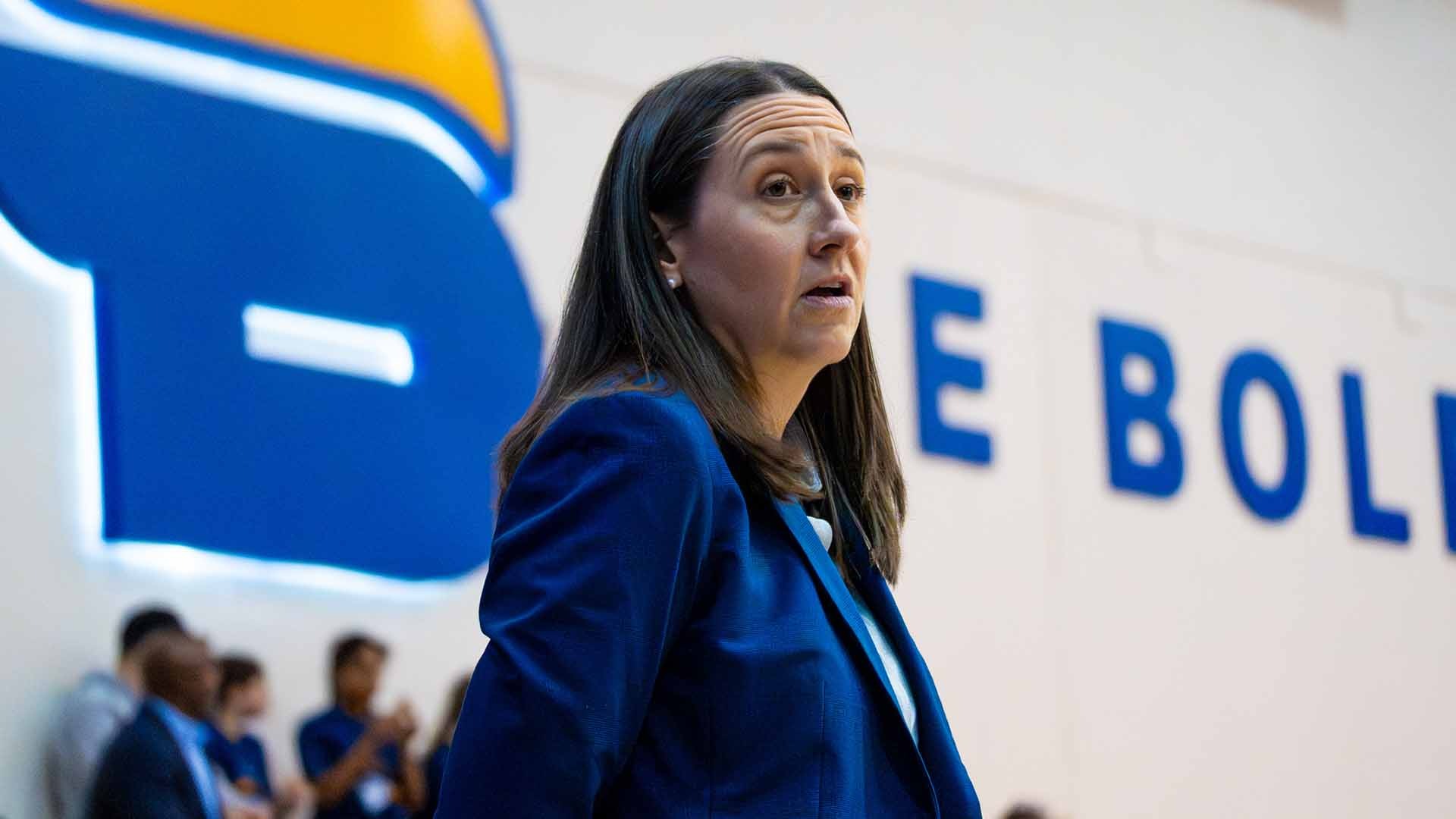 Carly Clarke Close up of coaching on the sidelines