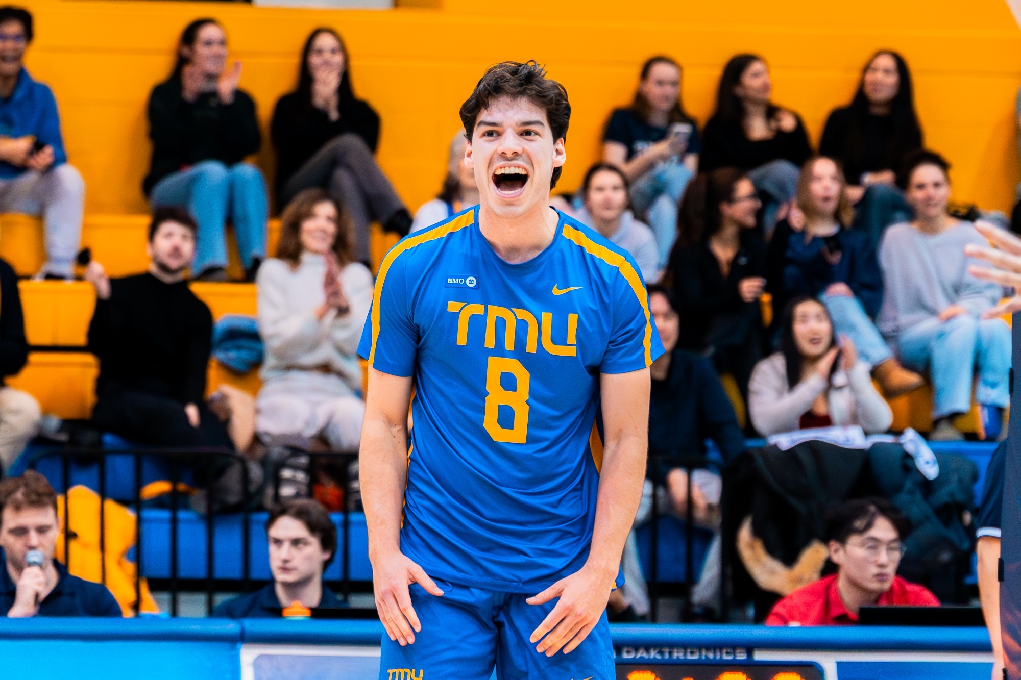 Riley Donovan celebrates after a point