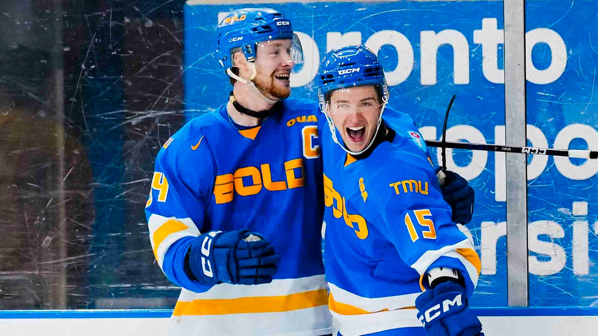 Bold forwards Carson Lloyd and Connor Bowie celebrate after a goal