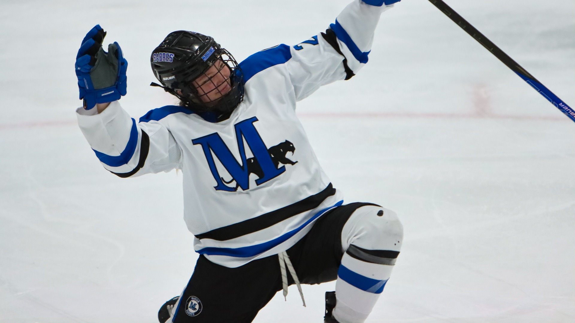 Zowie Hunter celebrates a goal