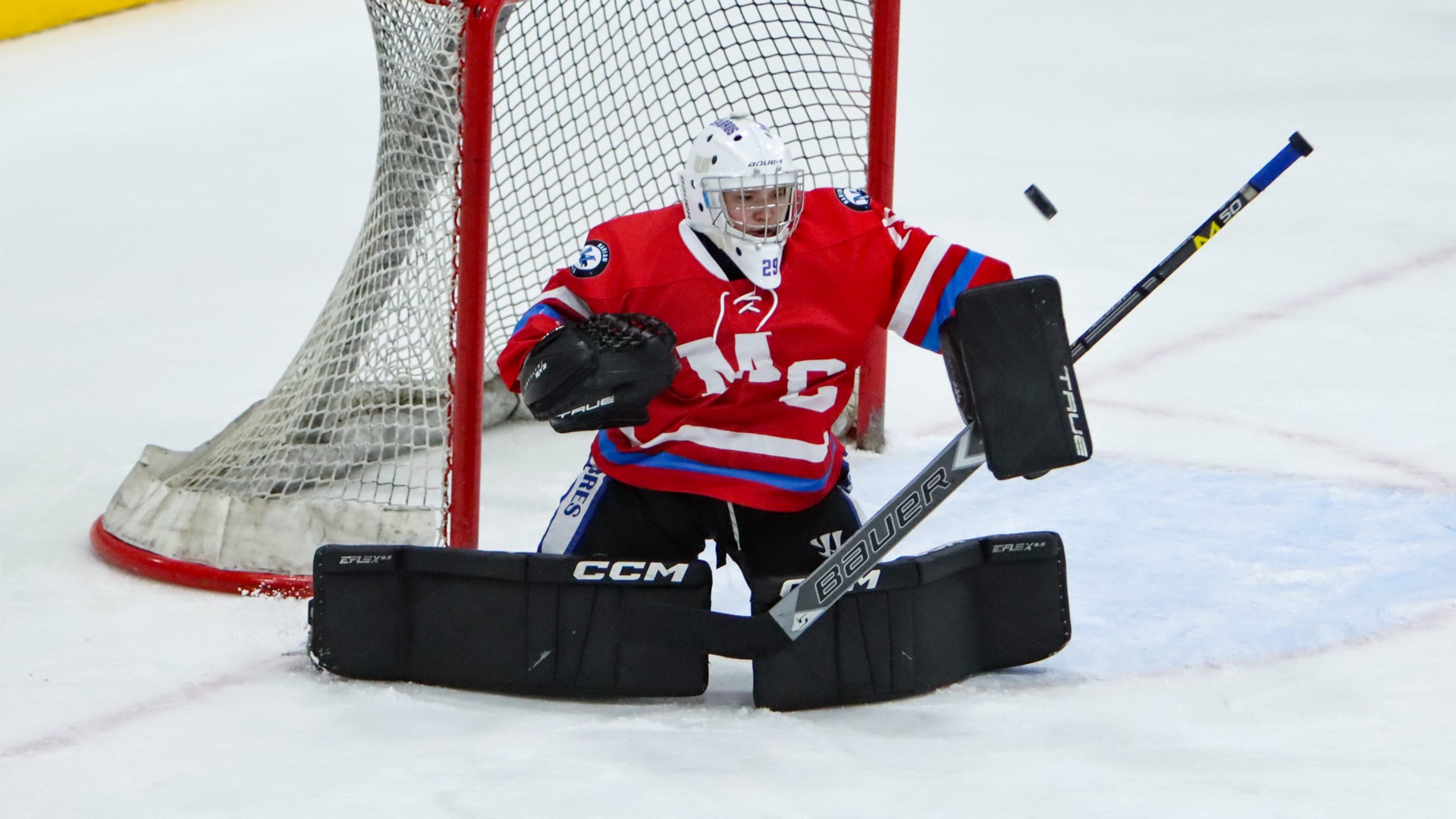 Gretchen Woelber makes a save