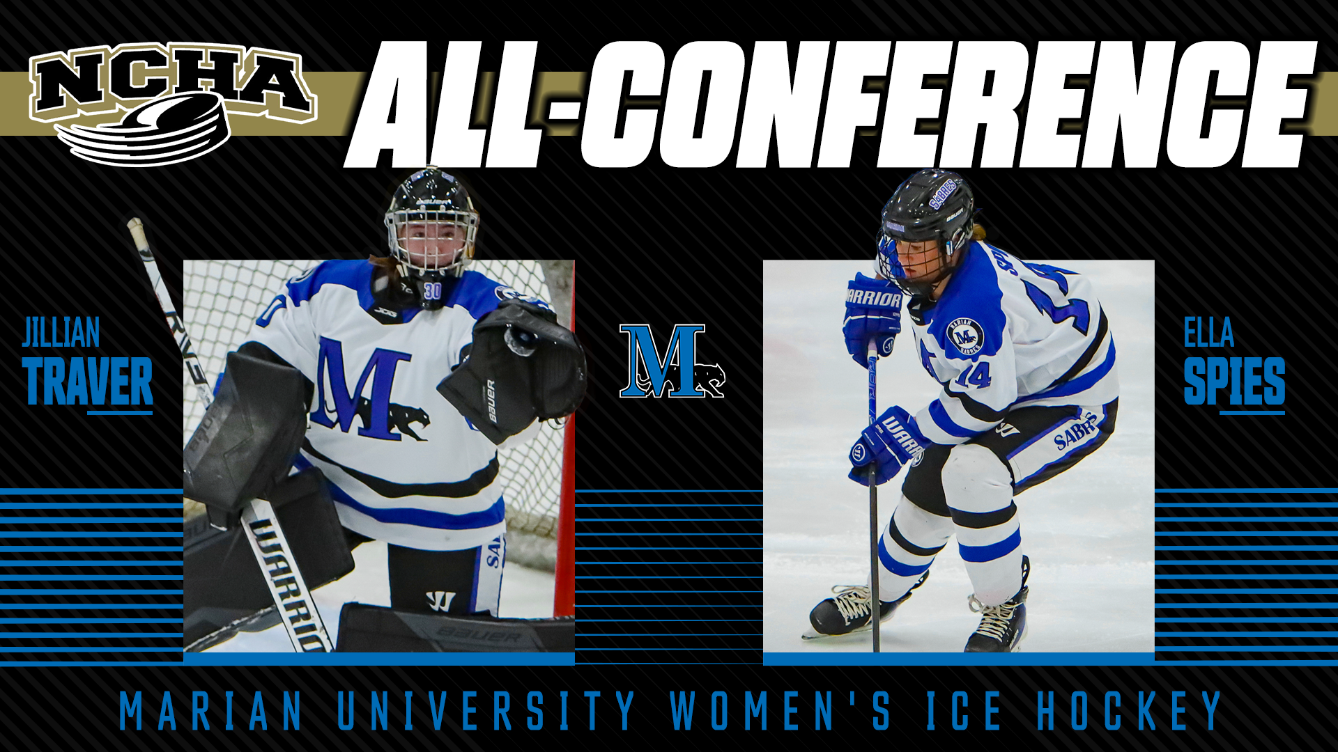 Marian women's ice hockey all-conference graphic