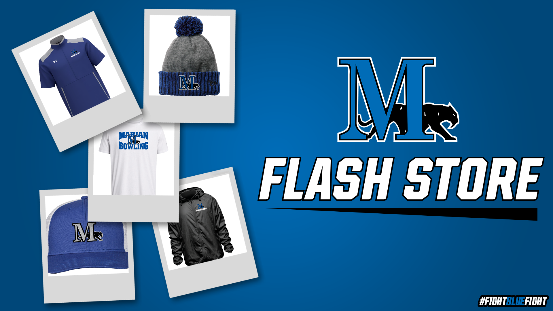 Marian bowling flash store graphic