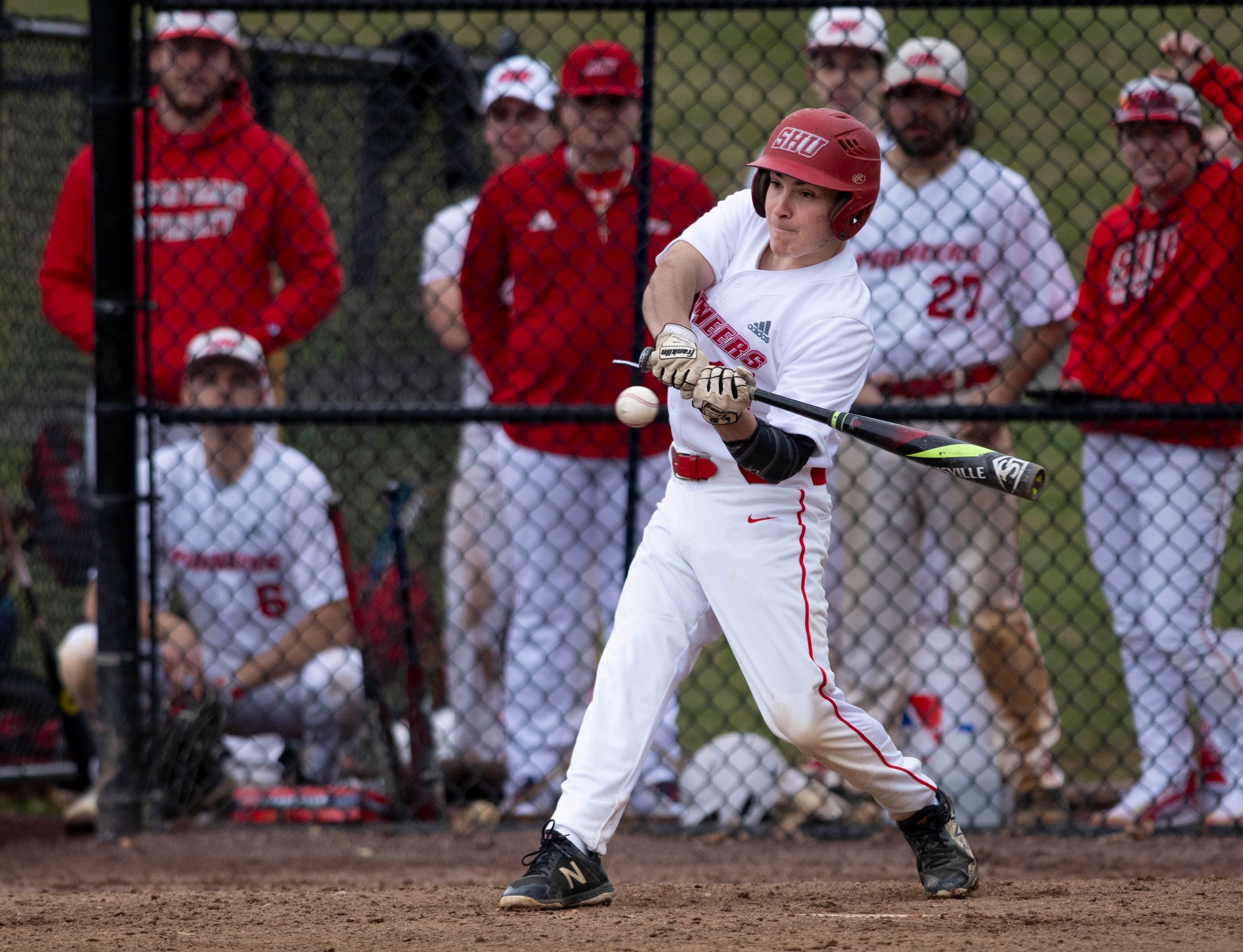 The Sacred Heart University Club Baseball team took on Providence in a doubleheader played at Veterans Memorial Park, Bridgeport, CT. Sunday, March 20, 2022.  Photo by: Mark F. Conrad