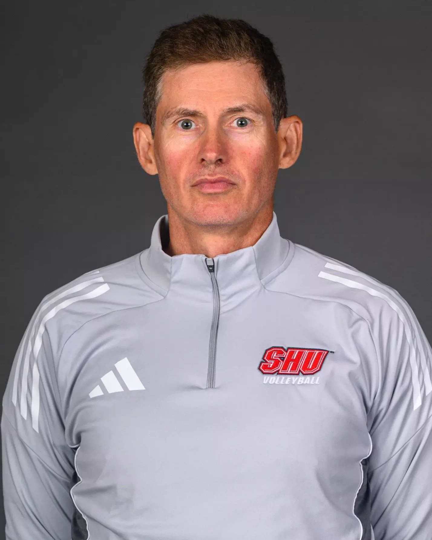 Adam Niemczynowicz, head coach. The SHU Men's Volleyball, Women and Men's Wrestling, and Dance teams held their Media Days today at the William Pitt Center, Sacred Heart Universary, Fairfield CT. Sunday, September 28, 2025. Photo by: Mark F. Conrad