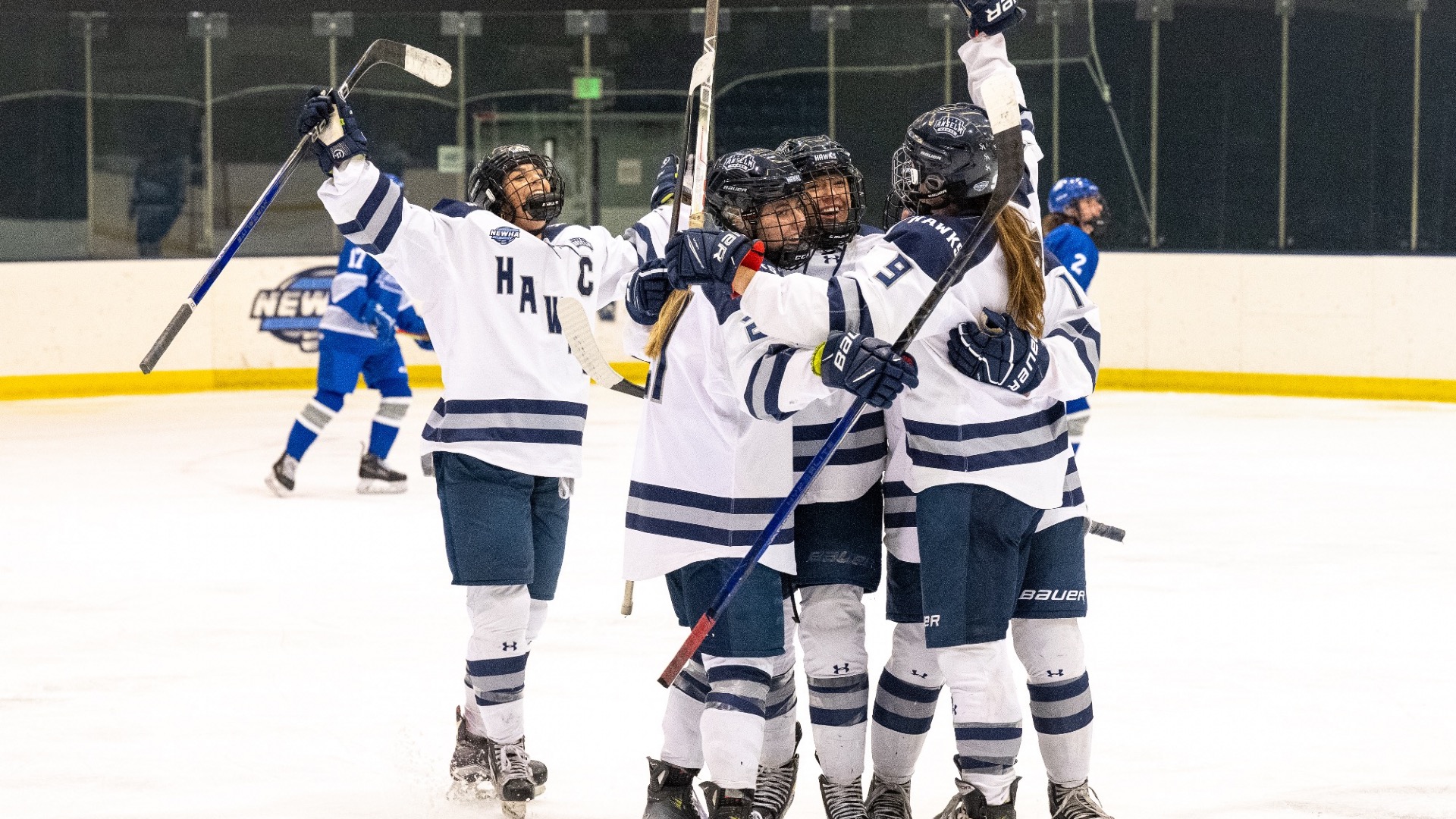 Women's Ice Hockey Skates to 42 Win Over Stonehill College Saint