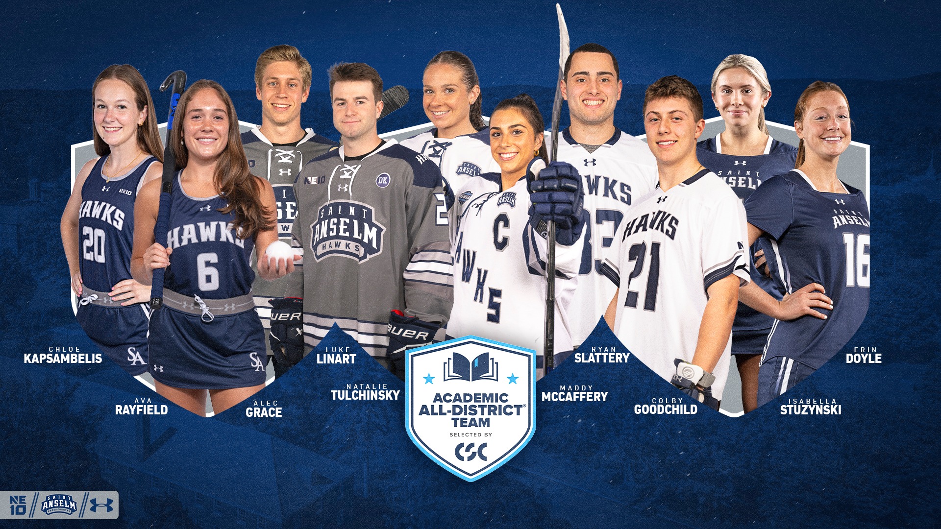 269 Hawks Earn Spring 2024 NE10 Academic Honor Roll Saint Anselm College