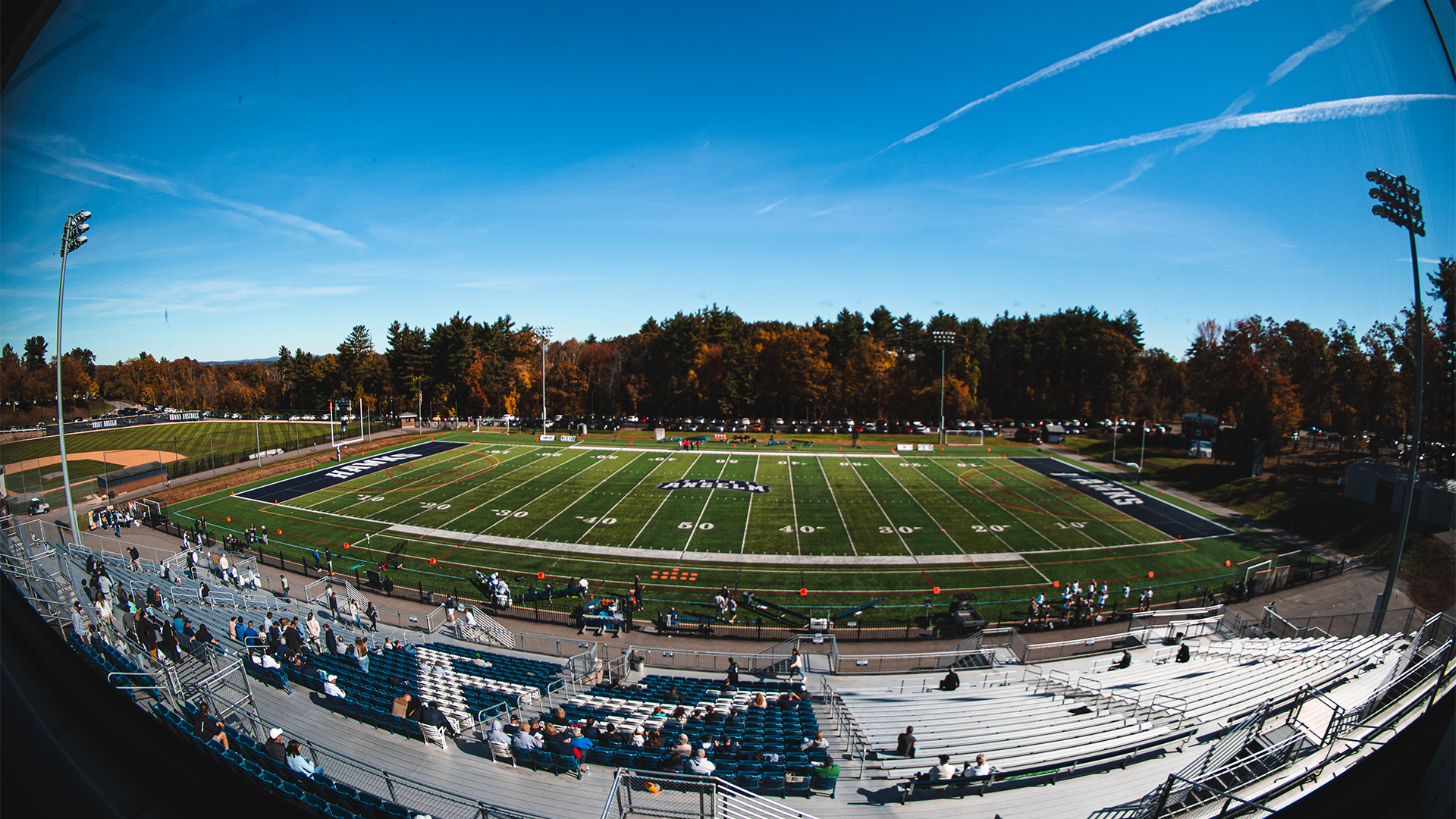 Grappone Stadium from press box during football warmups