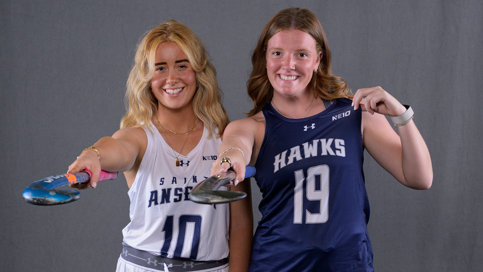 Burchill and Forster pose on media day