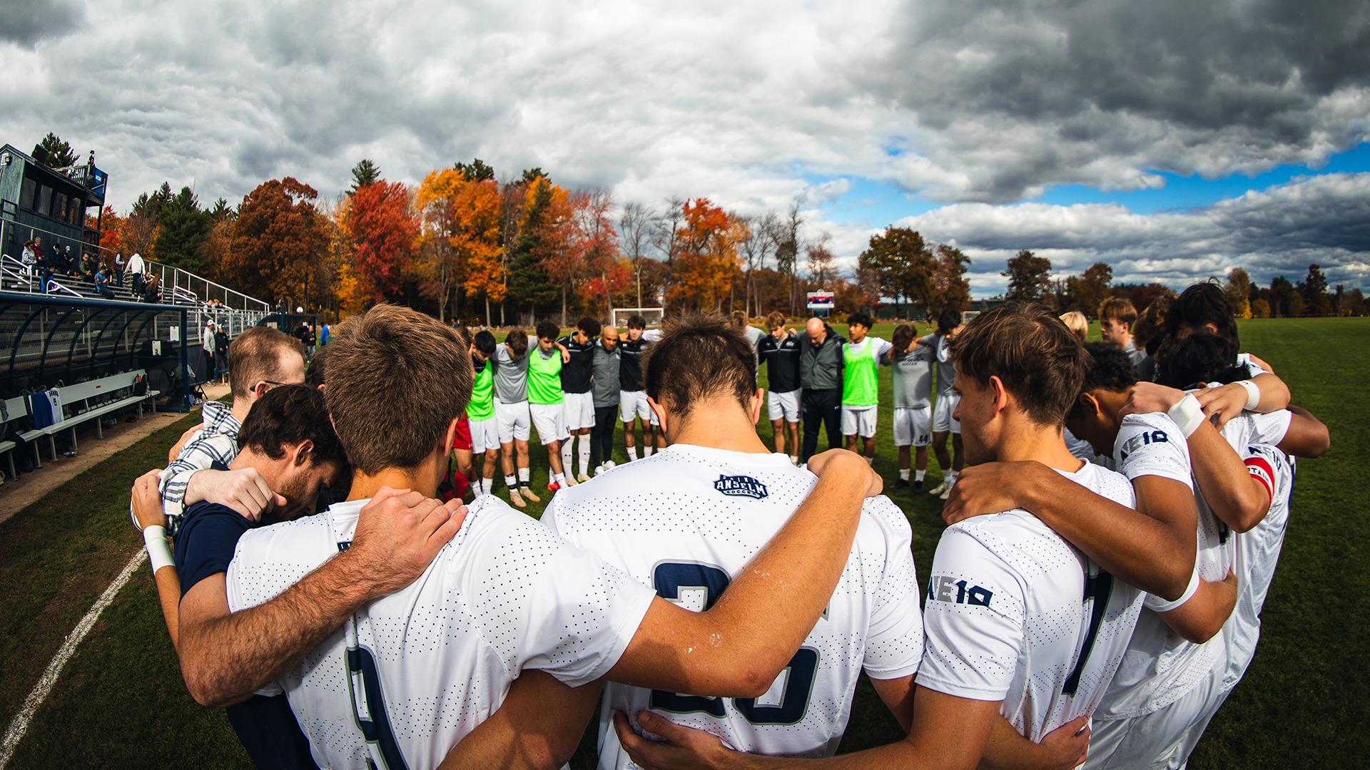 Men's Soccer Pregame Huddle