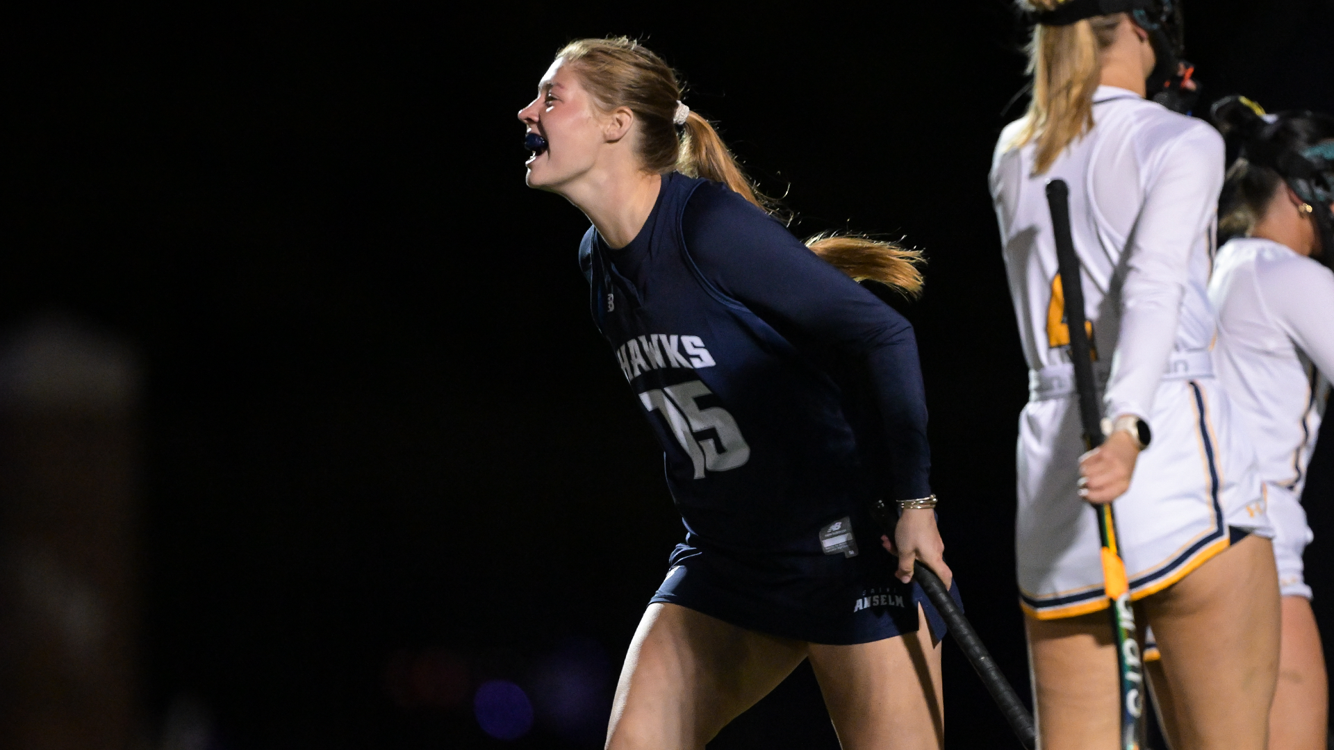 Ruby Reid celebrates after a goal. 