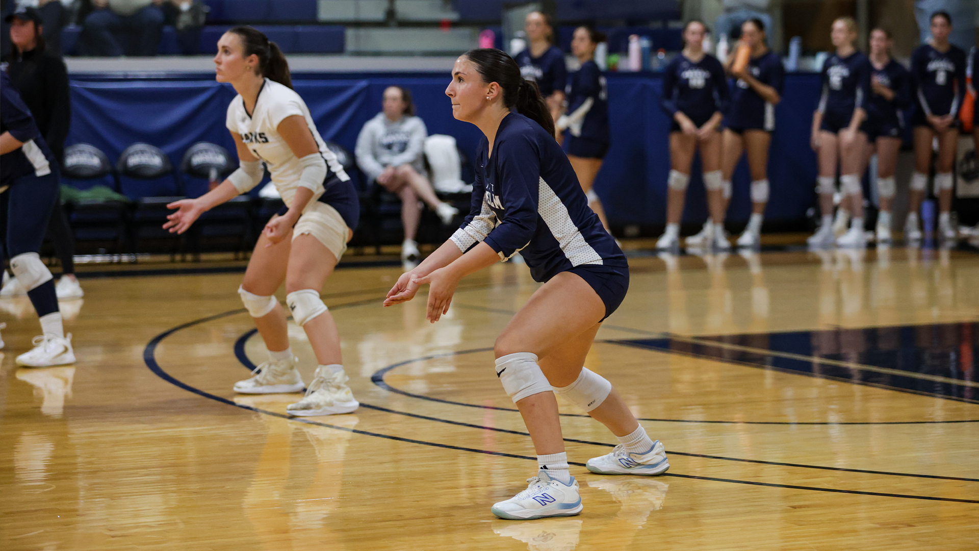 Georgia Stavros ready to receive against SNHU