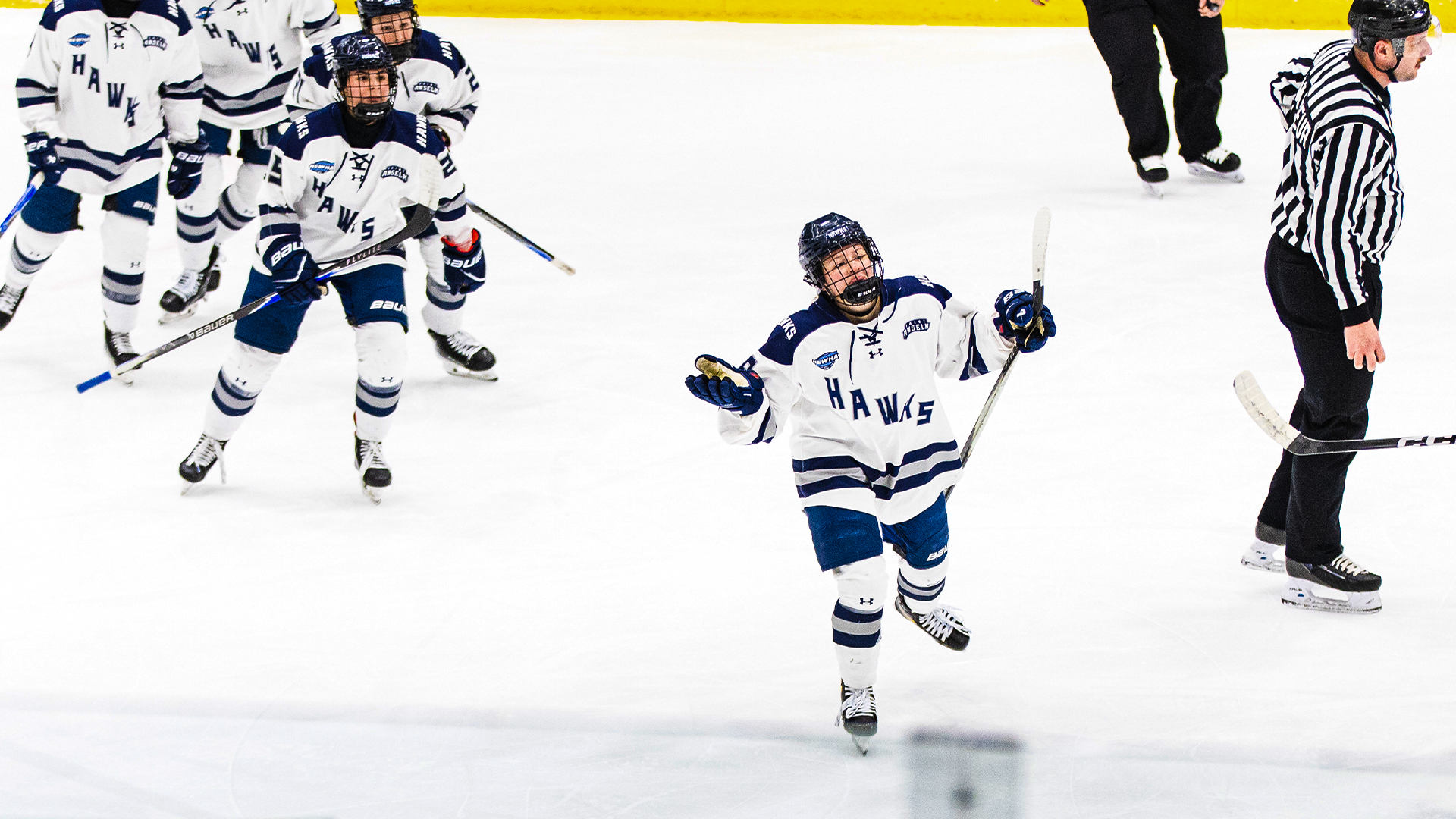 Brenna Young celebrates eventual game-winning goal