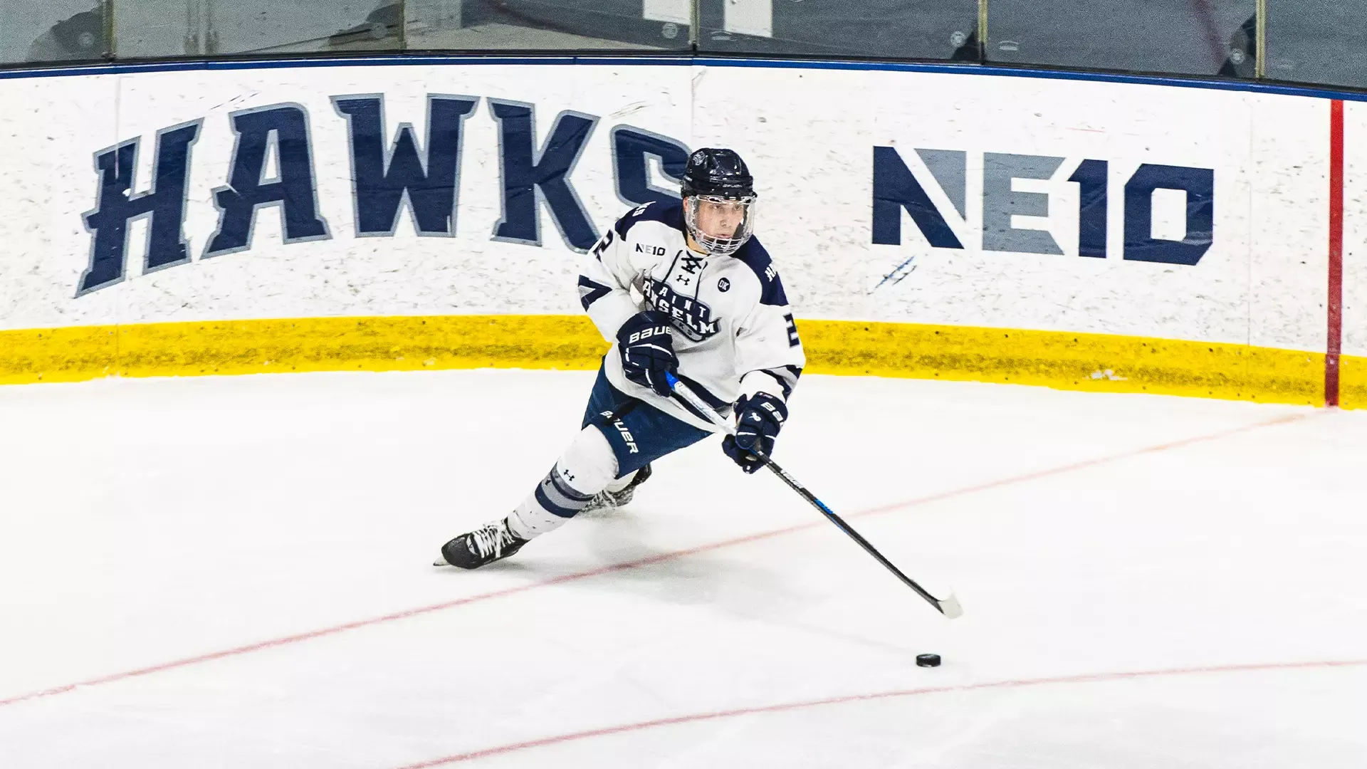 Hunter Hoffman looks to make pass from defensive zone