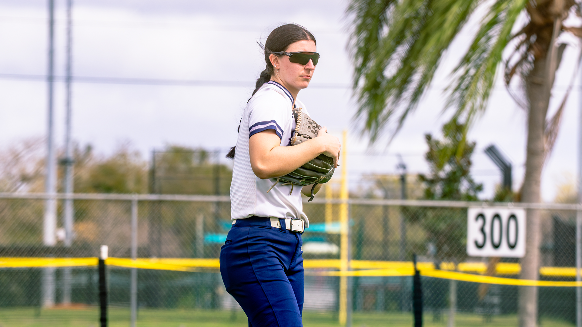 Rose Reitmeyer in the outfield