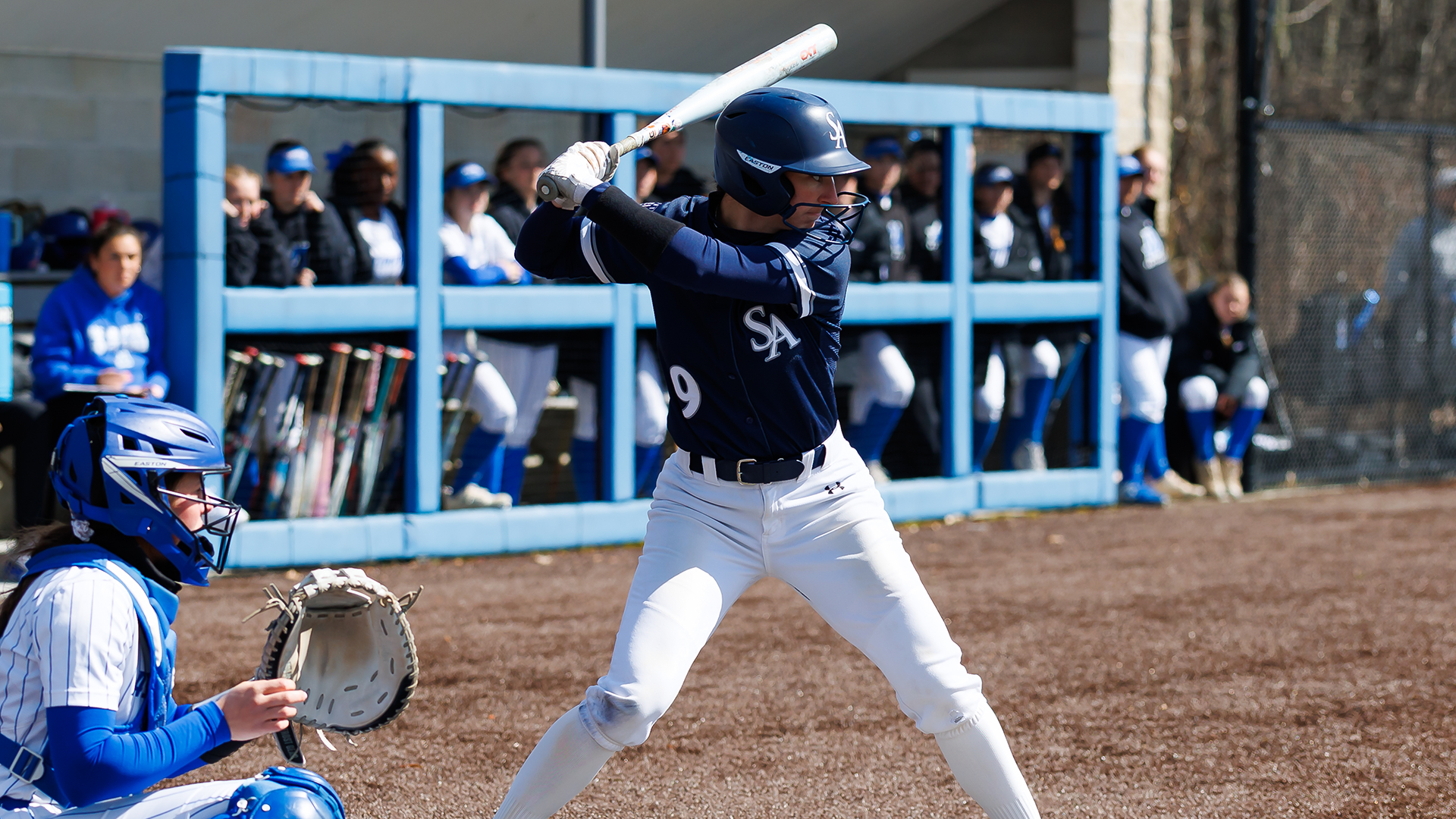Rose Reitmeyer batting against Assumption