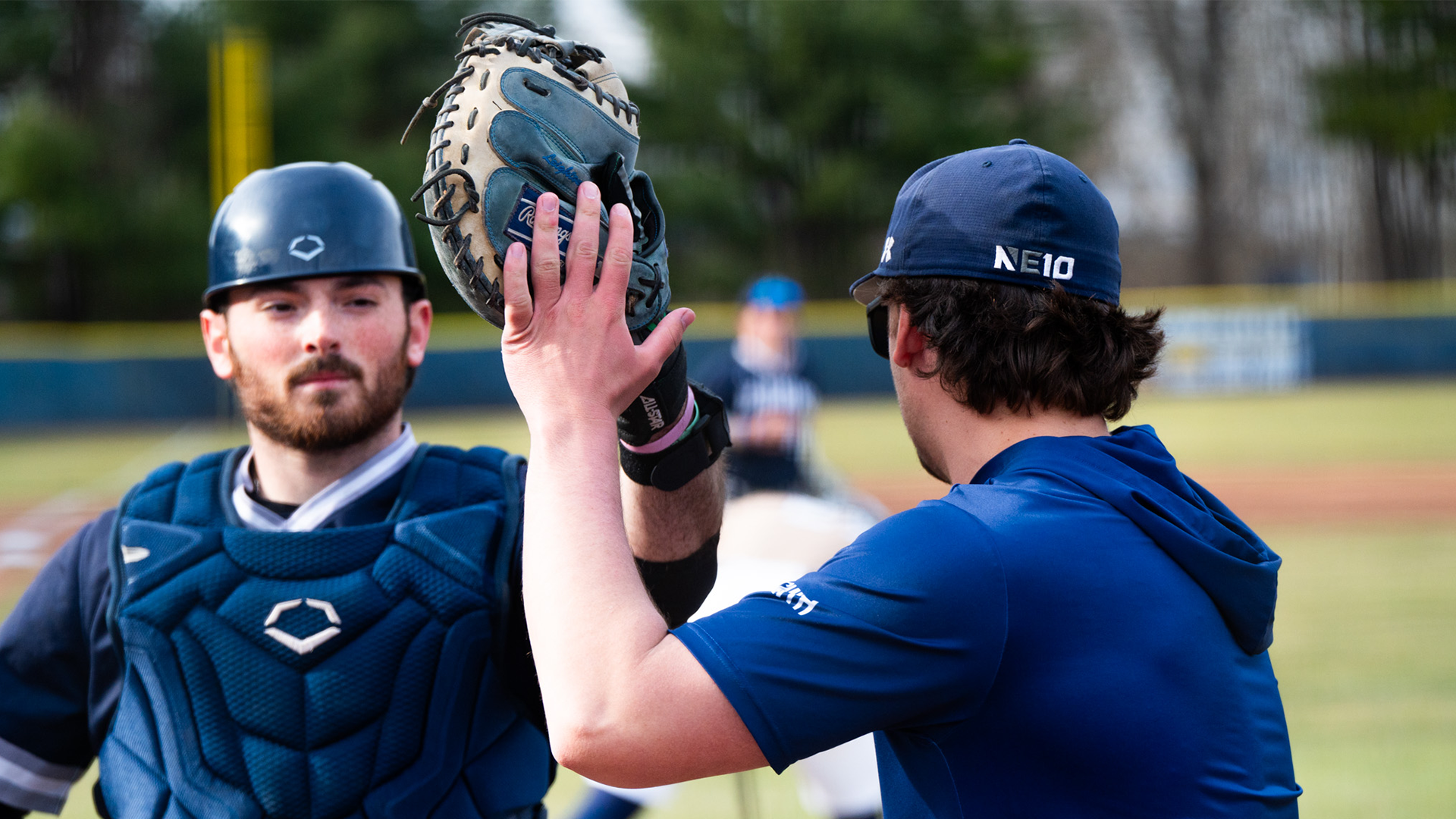 Hawks high-five after warmups