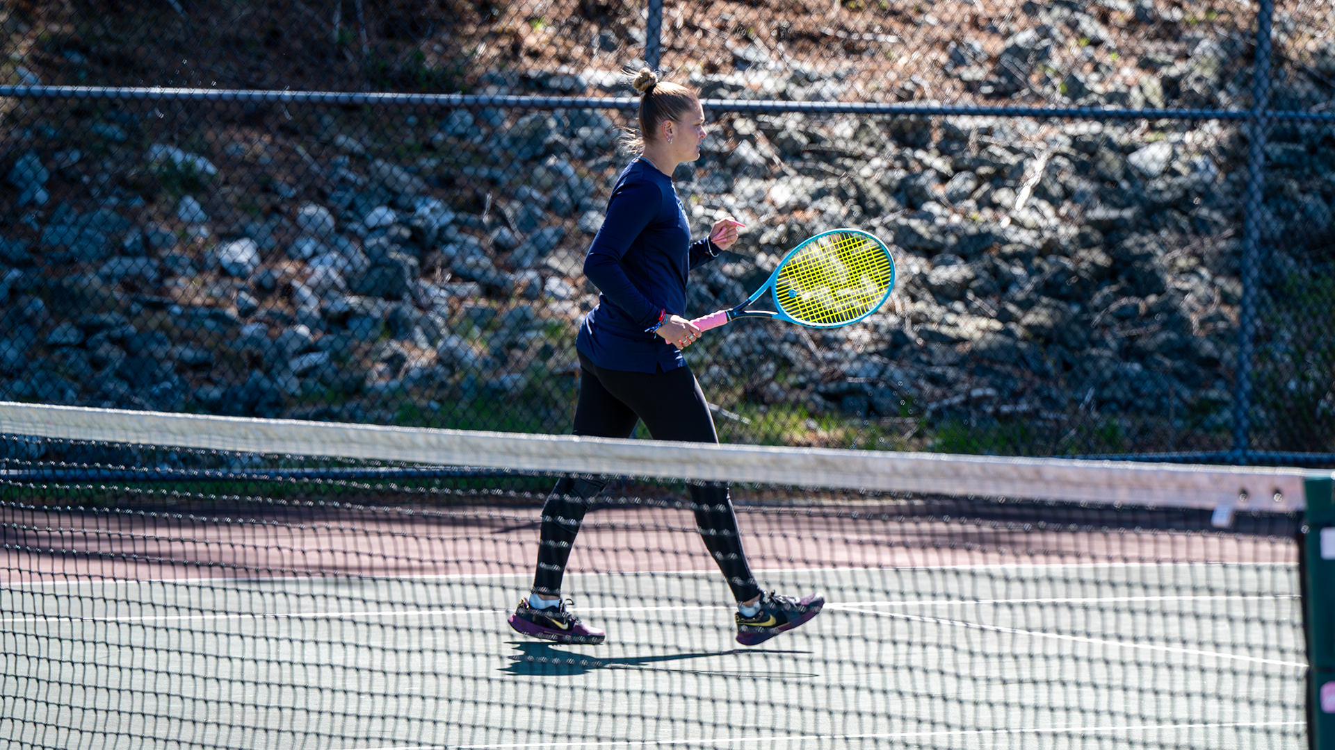 Irene Garbo celebrates winning a point