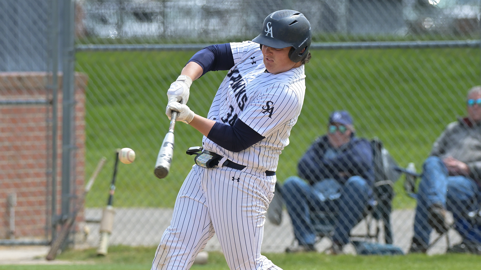 George Slauson hits baseball