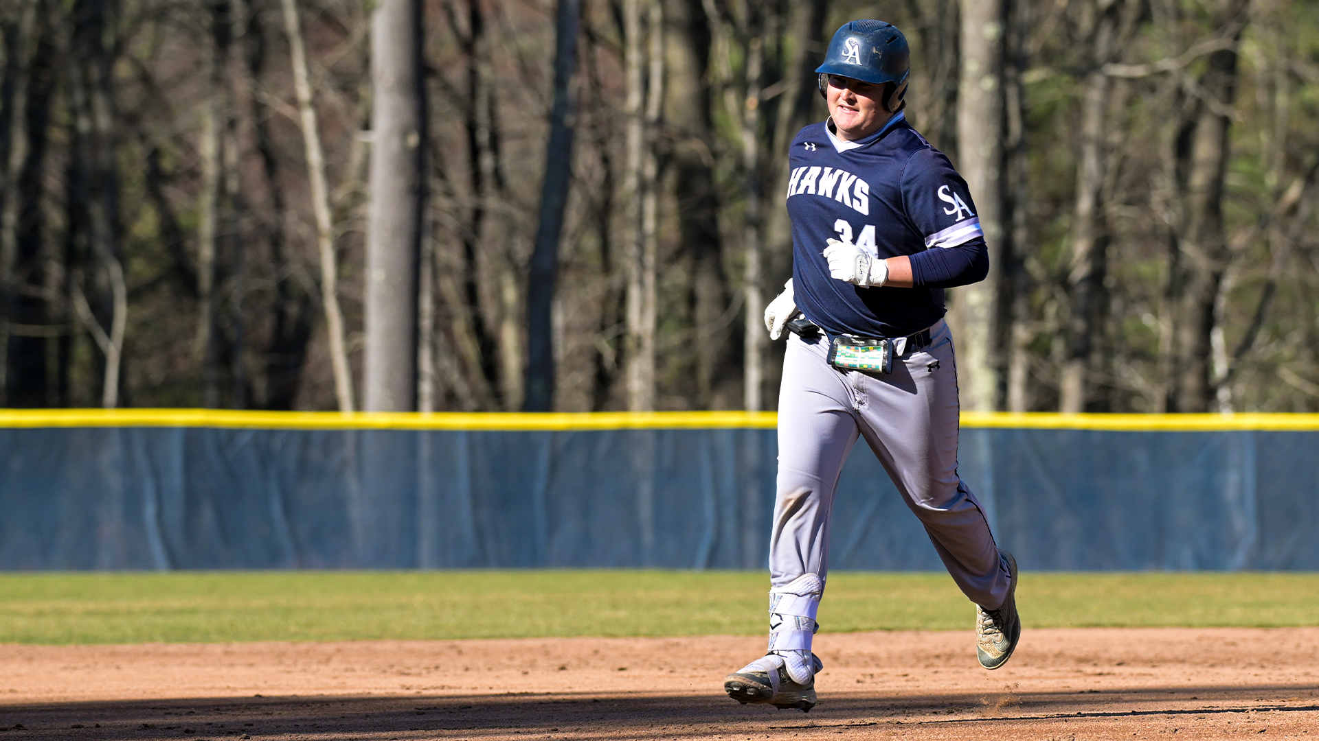George Slauson rounds the bases after home run