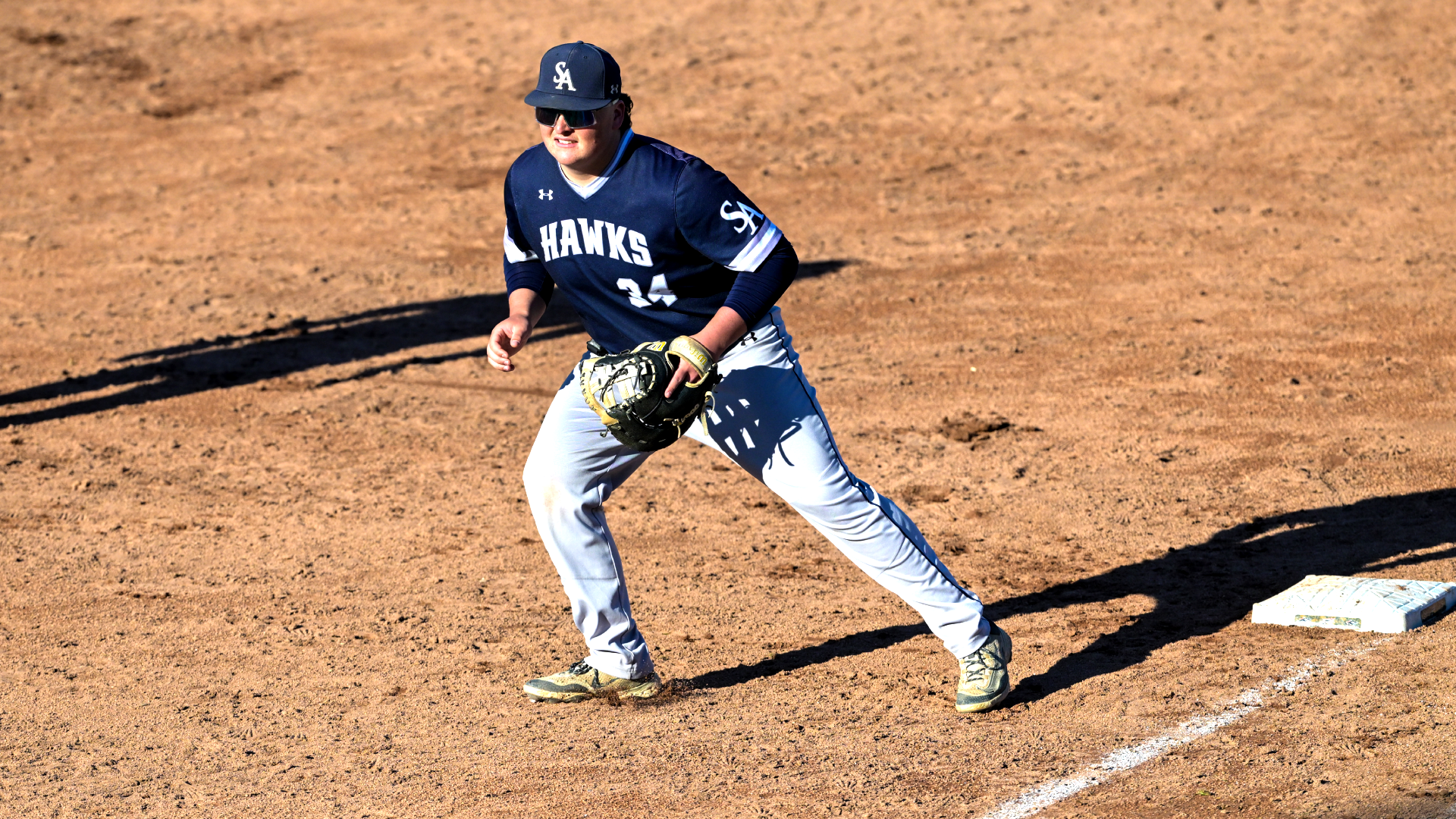 Slauson playing first base