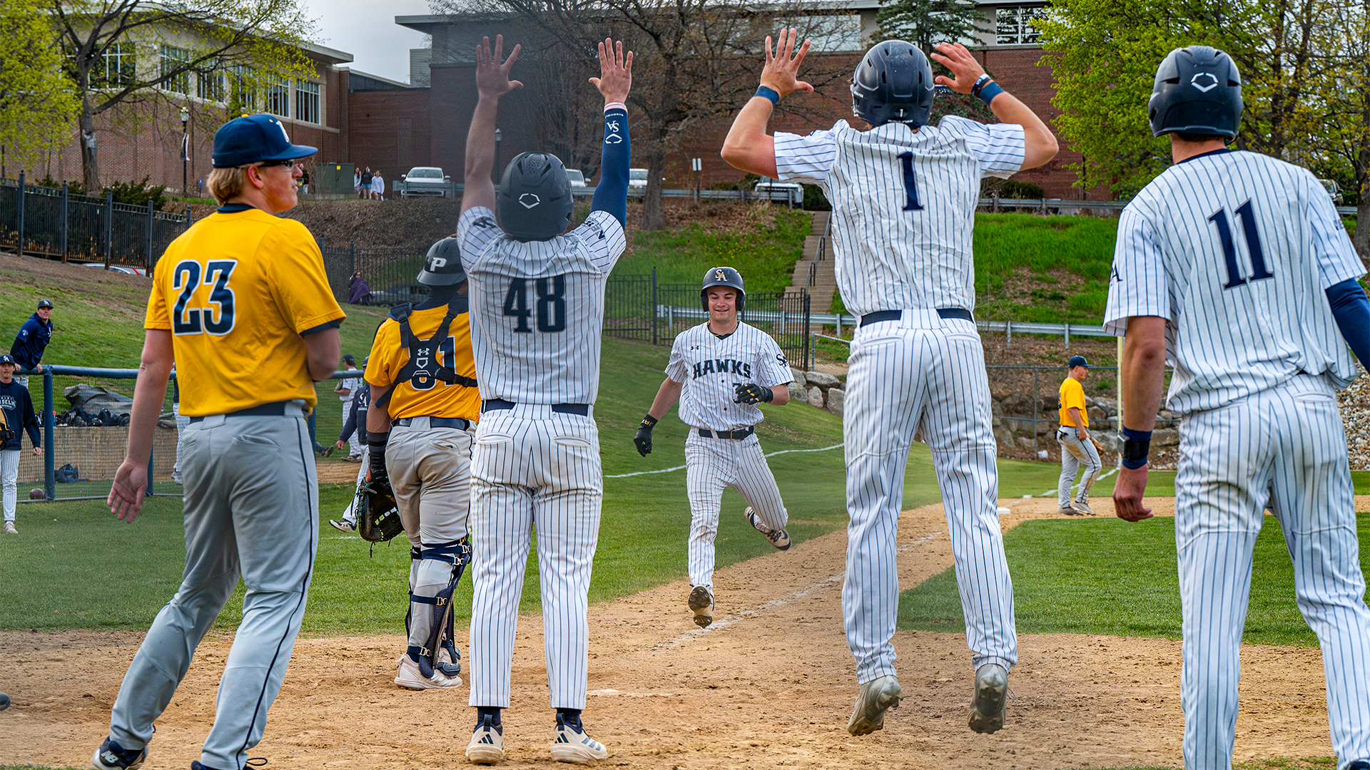 Jackson Powers crossed plate in game against Pace