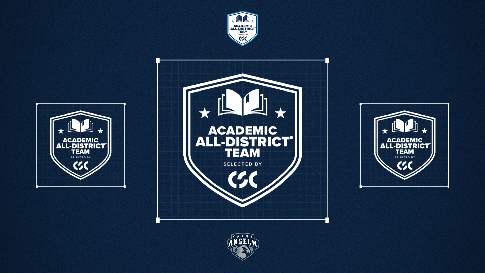 Academic All-District Team and Saint Anselm Athletics Logos