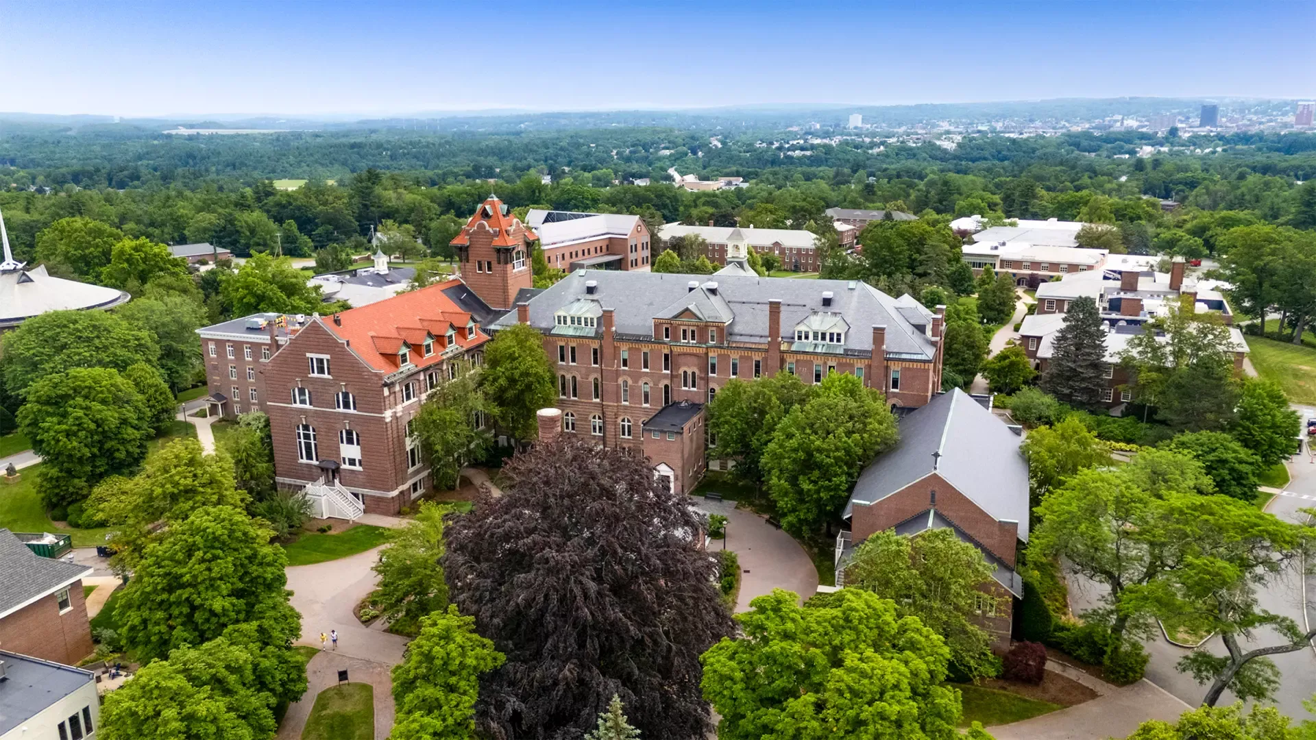 Drone photo from back of campus