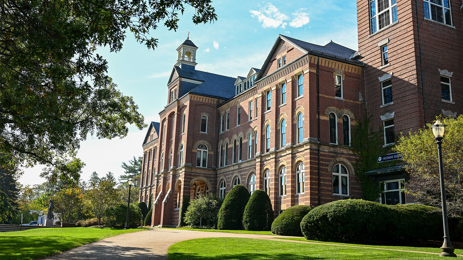 Exterior shot of Alumni Hall