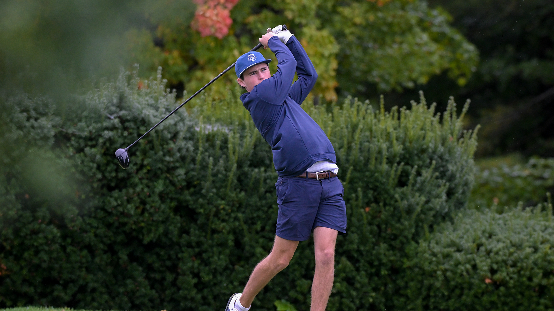 Joey DaCosta follows through on a tee shot during the Penmen Fall Invitational. 